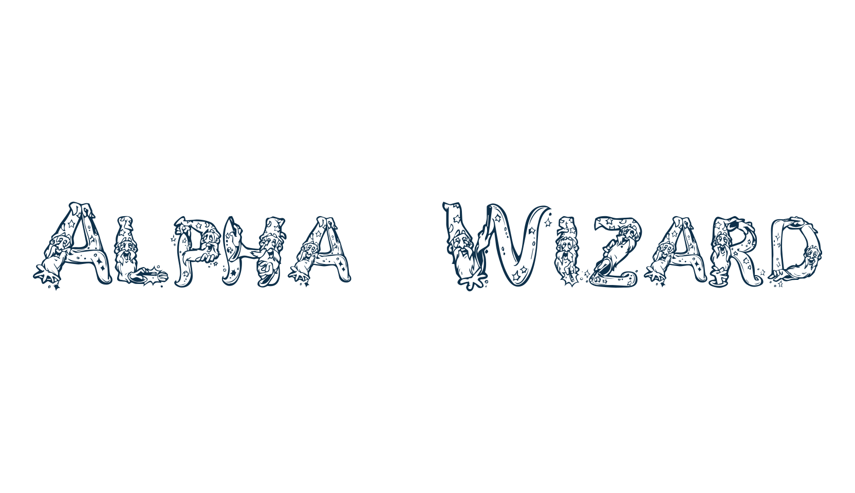 Alpha Wizard, fancy decorative font preview