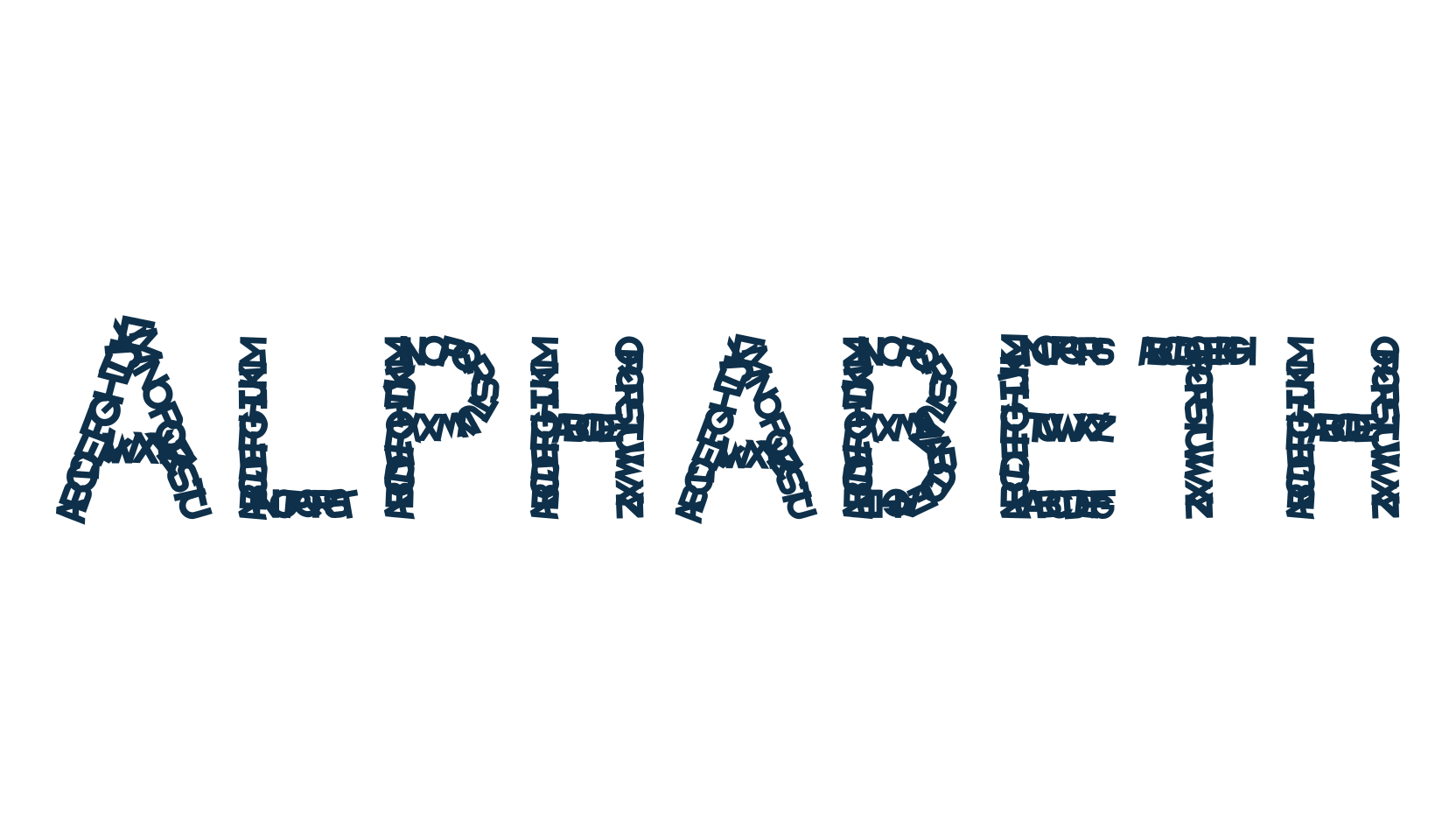Alphabeth, fancy decorative font preview