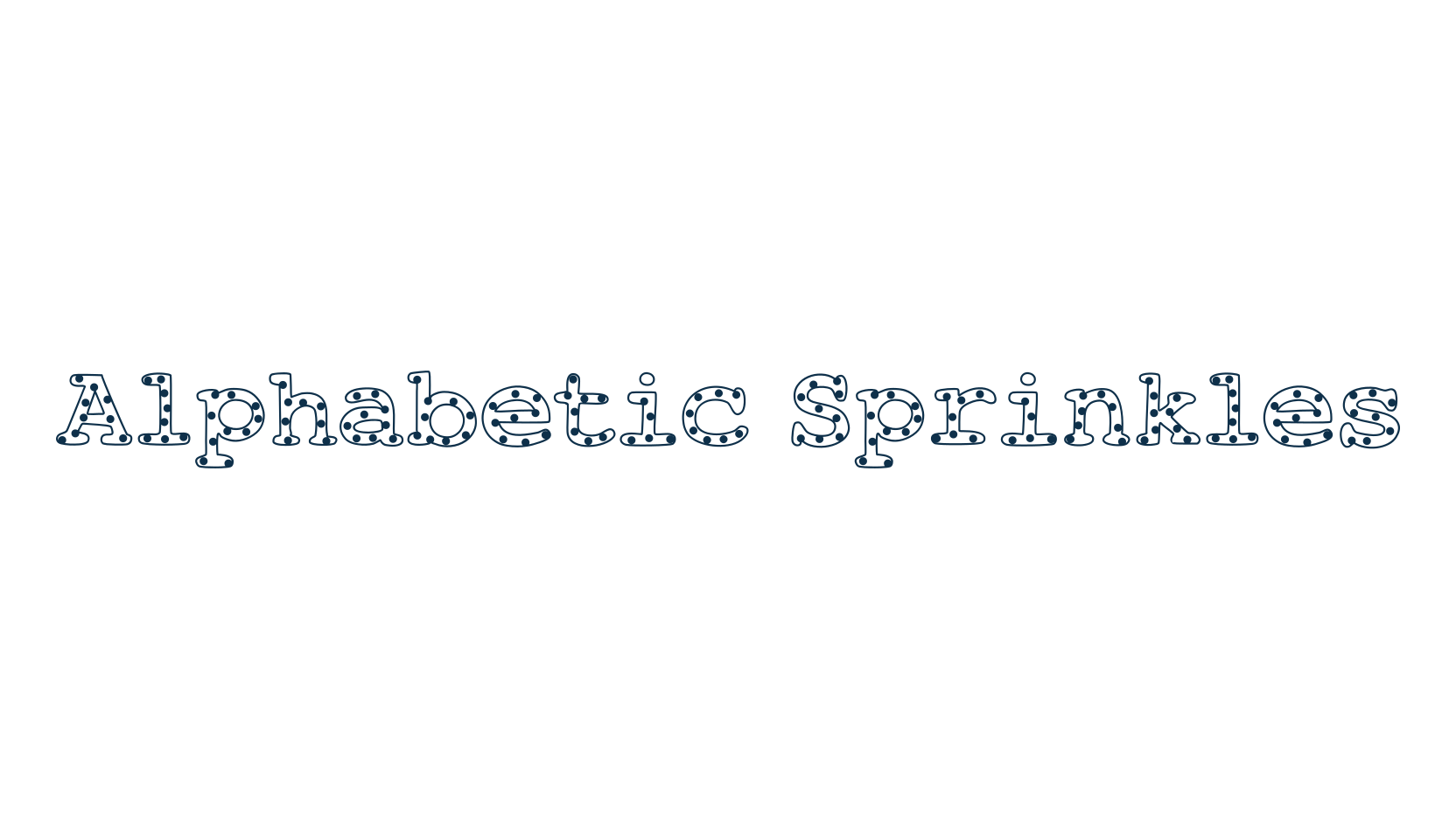 Alphabetic Sprinkles, fancy decorative font preview