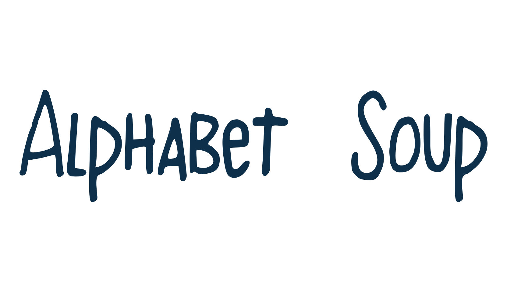 Alphabet Soup, script handwritten fancy decorative calligraphy font preview