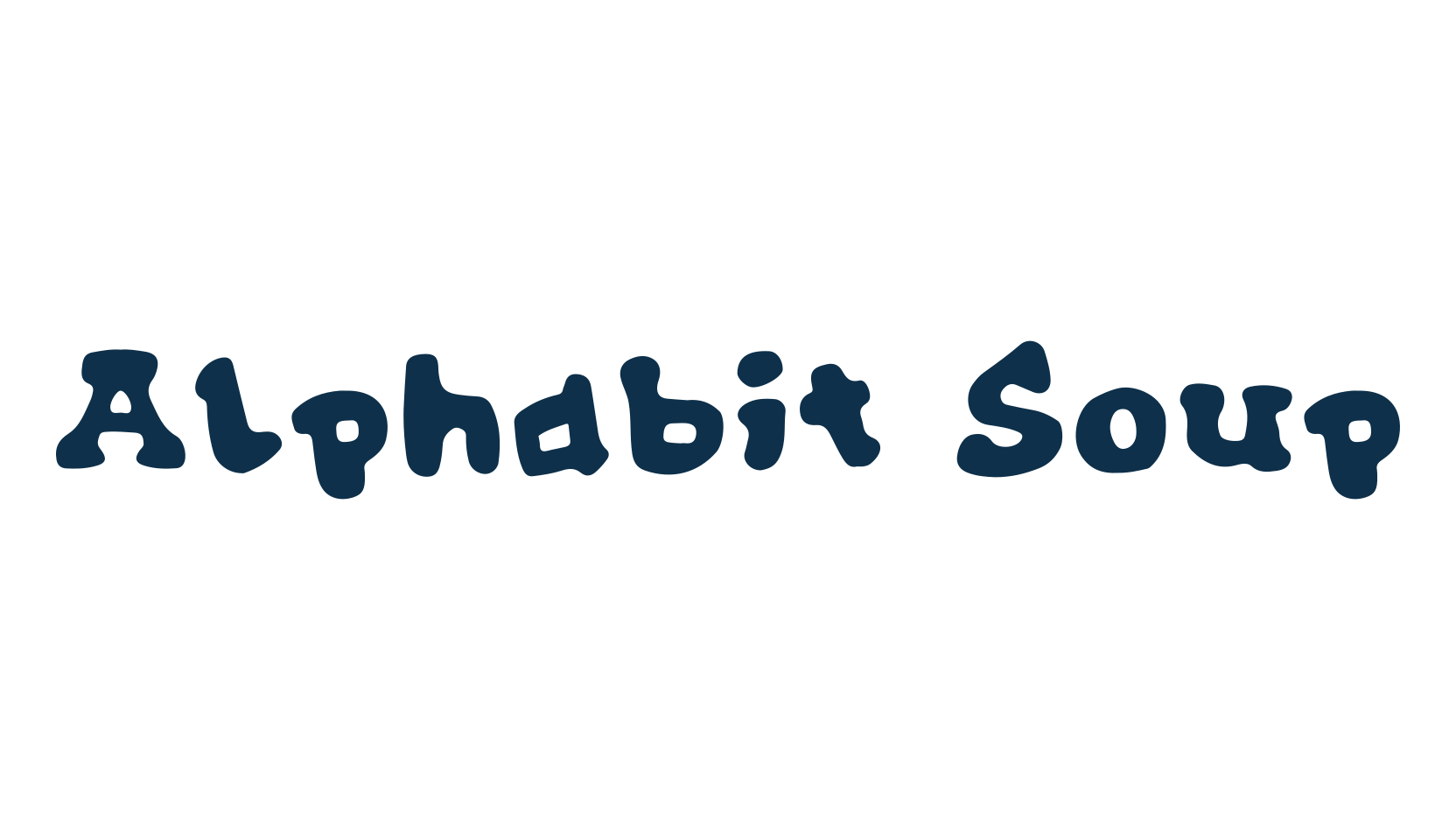 Alphabit Soup, fancy cartoon decorative font preview