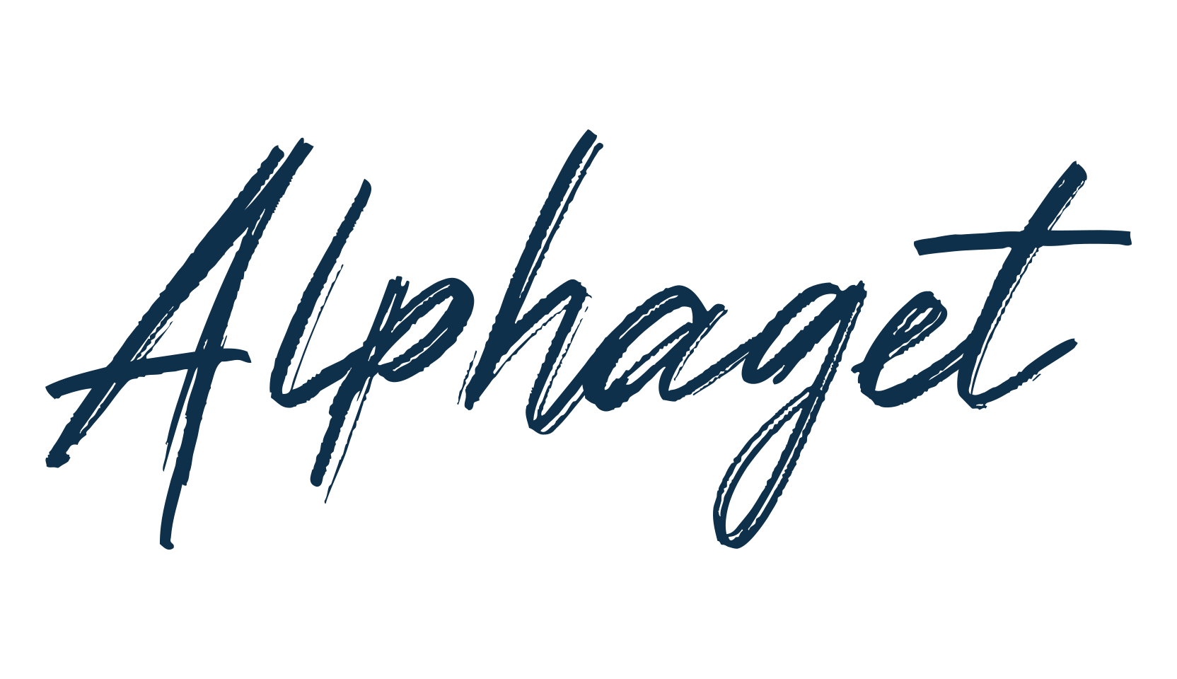 Alphaget, brush font preview