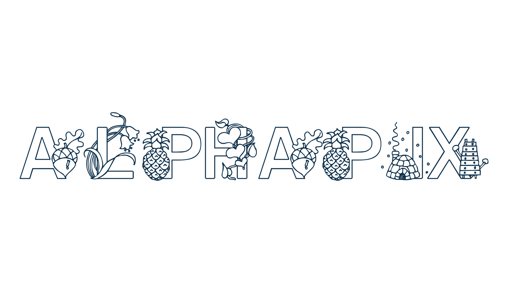 Alphapix, decorative font preview