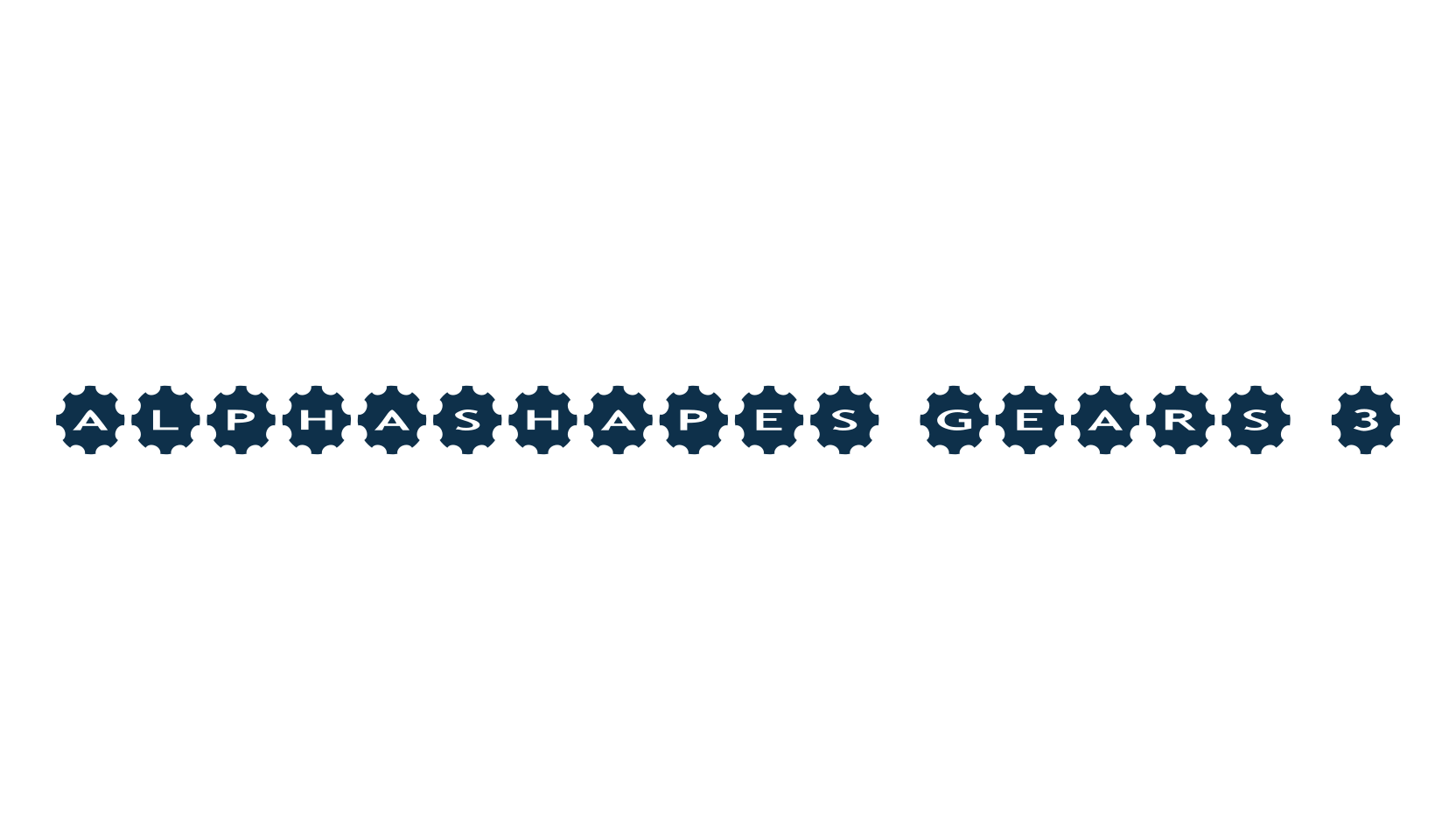 AlphaShapes Gears 3, fancy decorative font preview