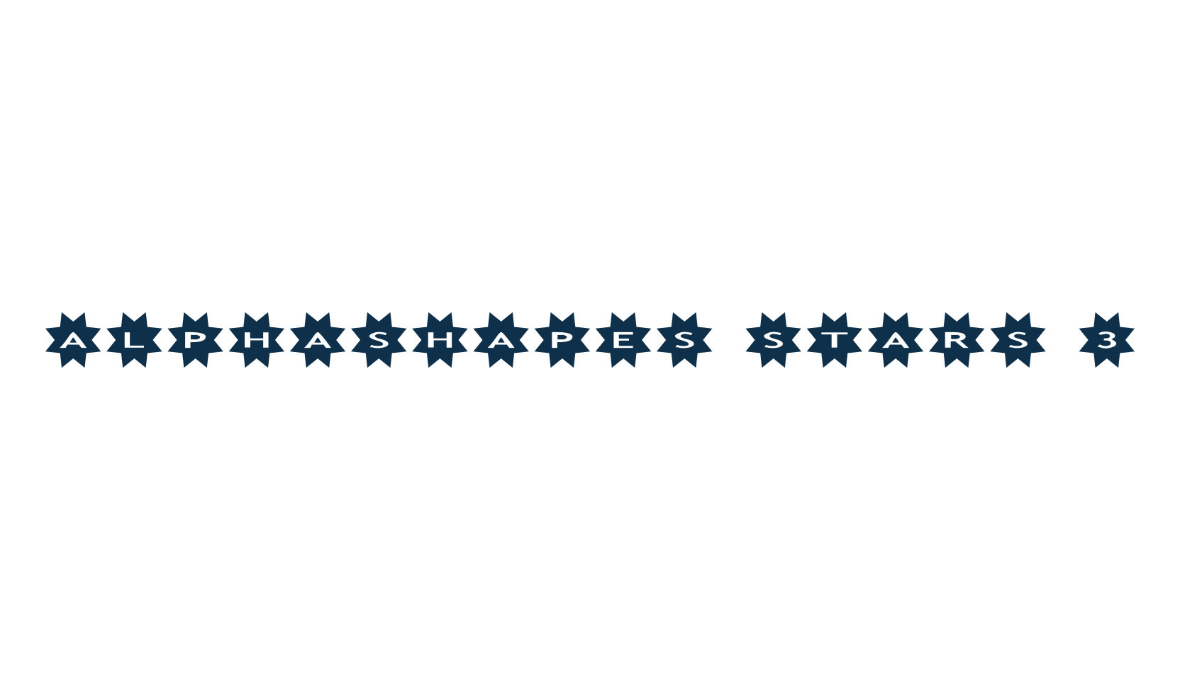 AlphaShapes stars 3, decorative font preview