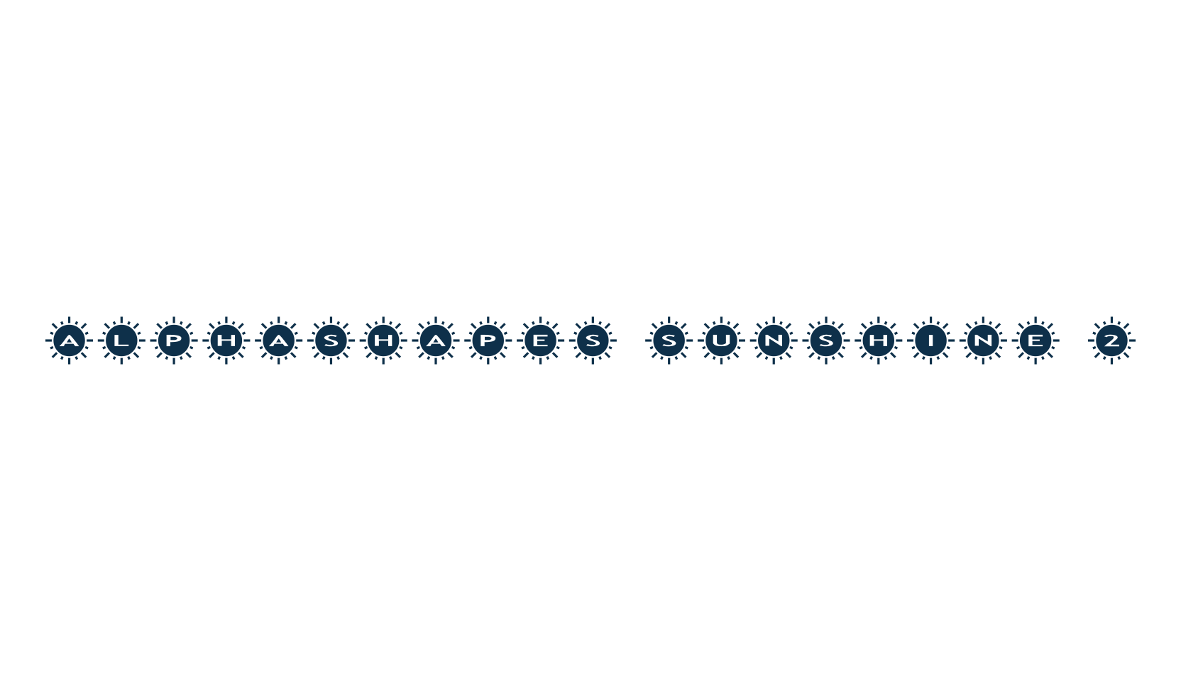 AlphaShapes Sunshine 2, fancy decorative font preview