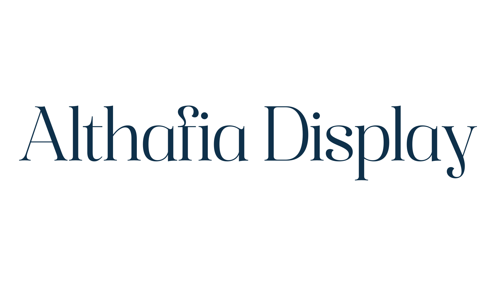 Althafia Display, serif font preview