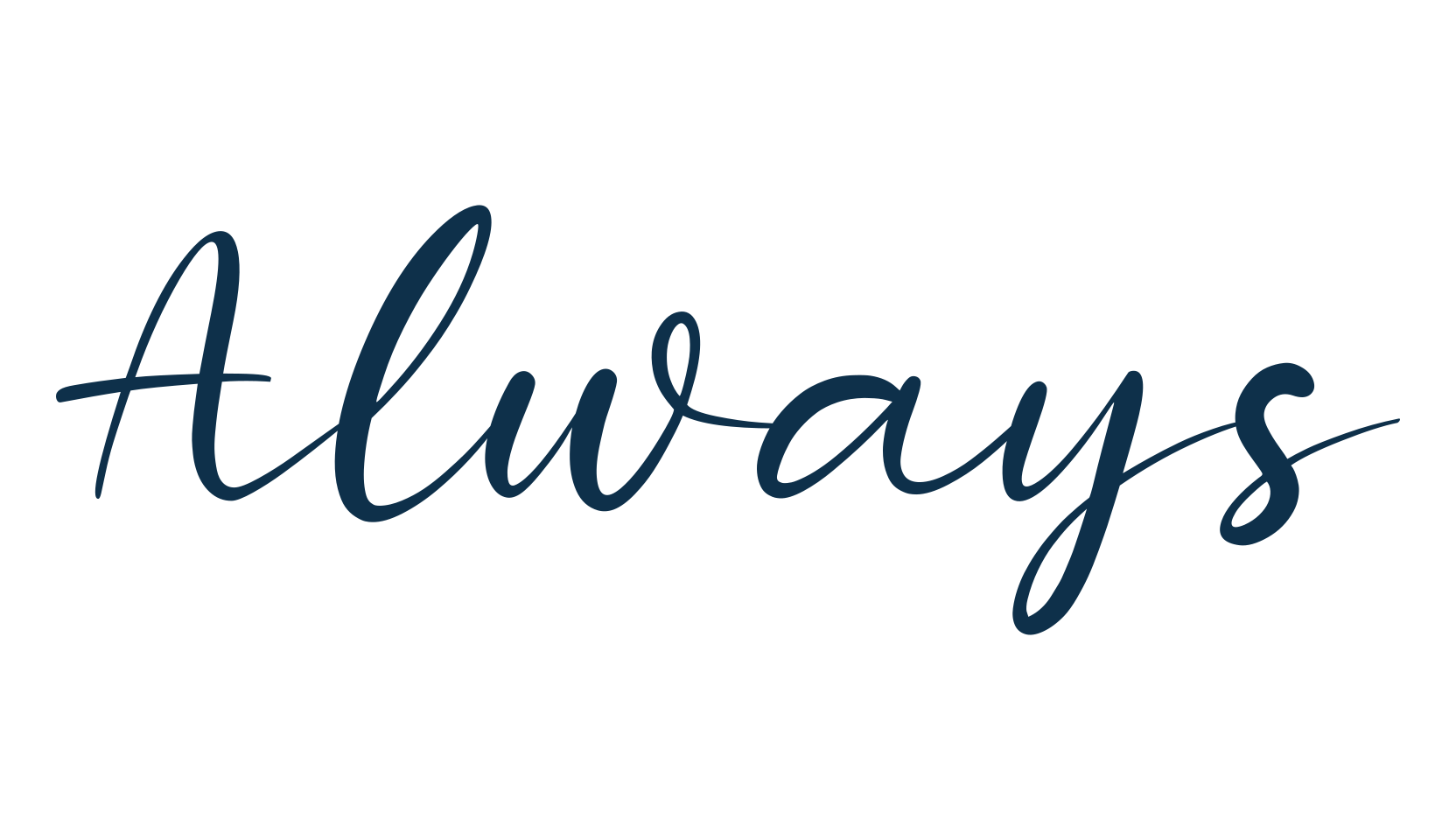 Always, handwriting font preview