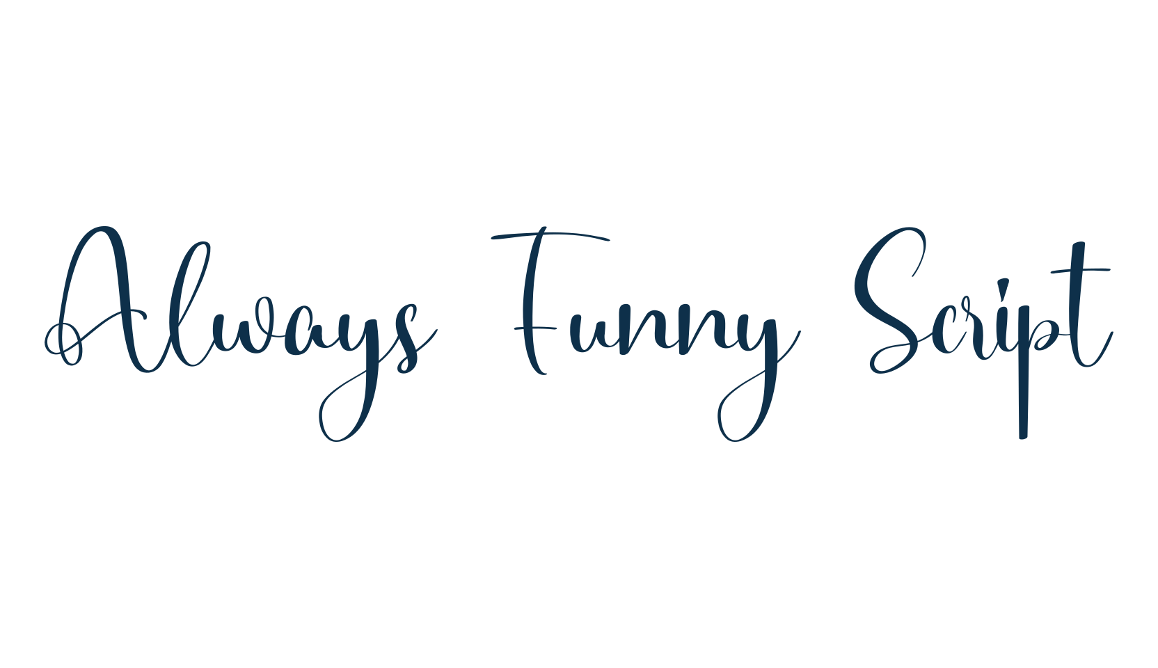 Always Funny Script, calligraphy font preview