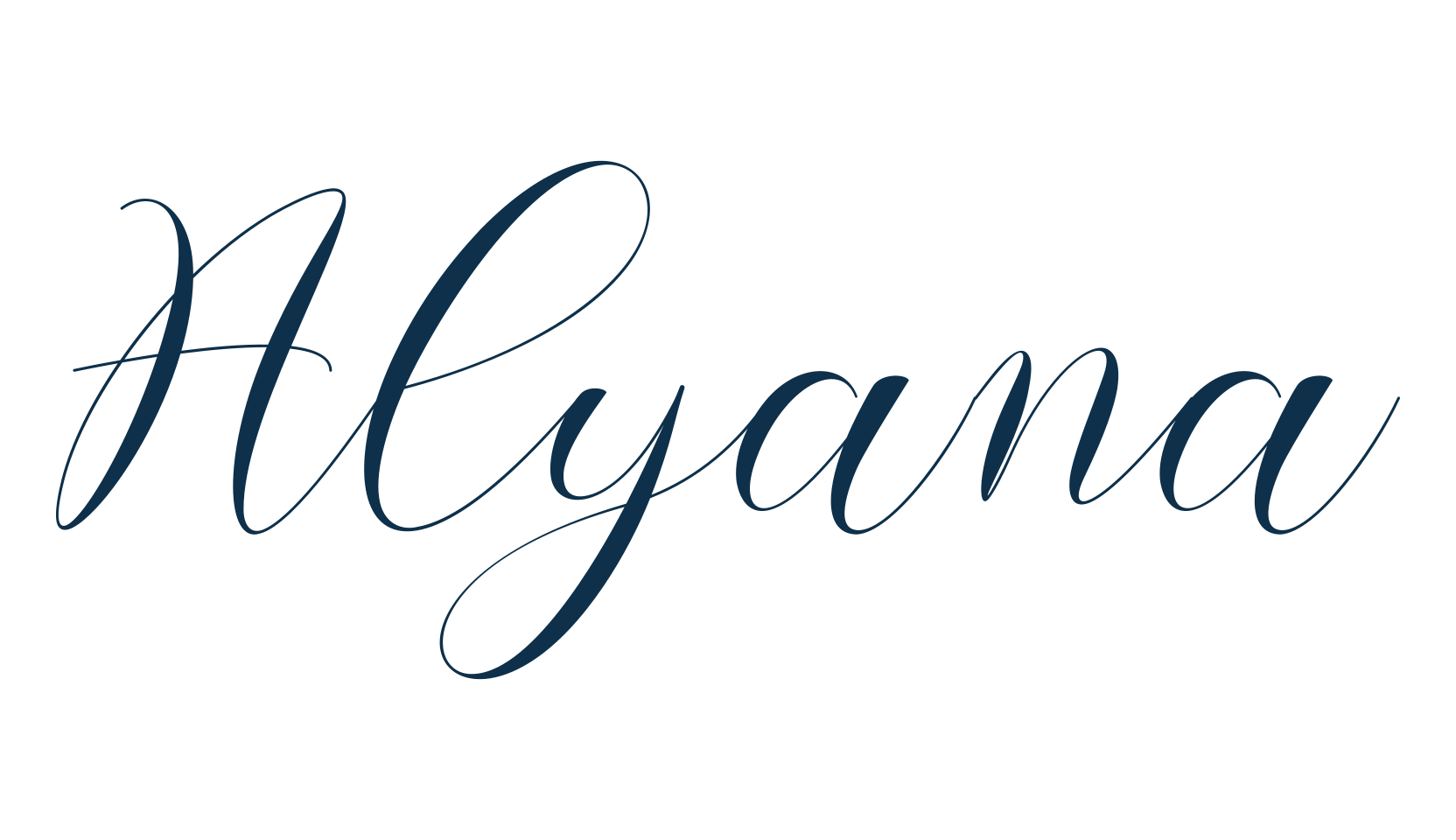 Alyana, script calligraphy fancy decorative font preview