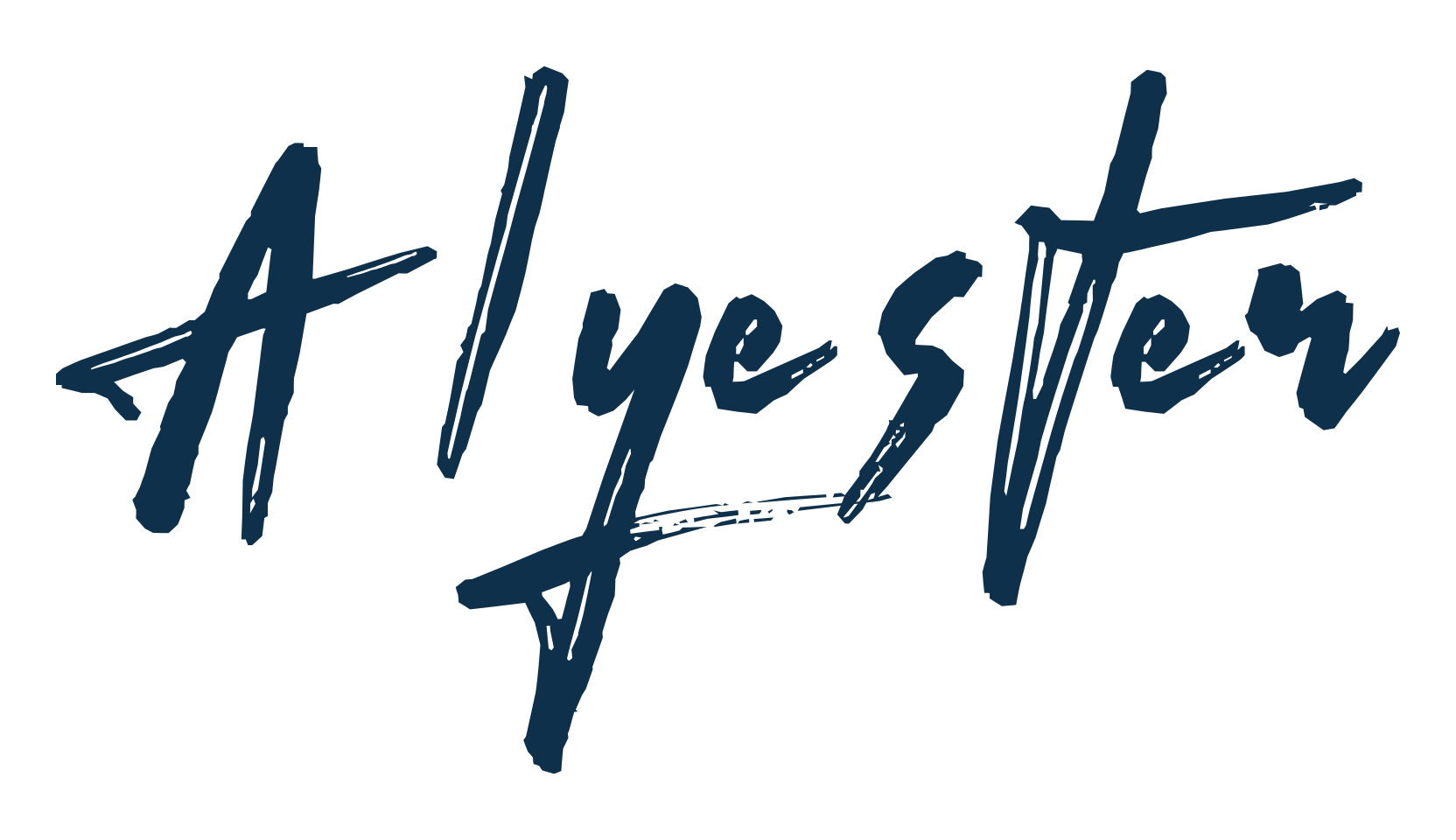Alyester, script brush fancy decorative calligraphy font preview