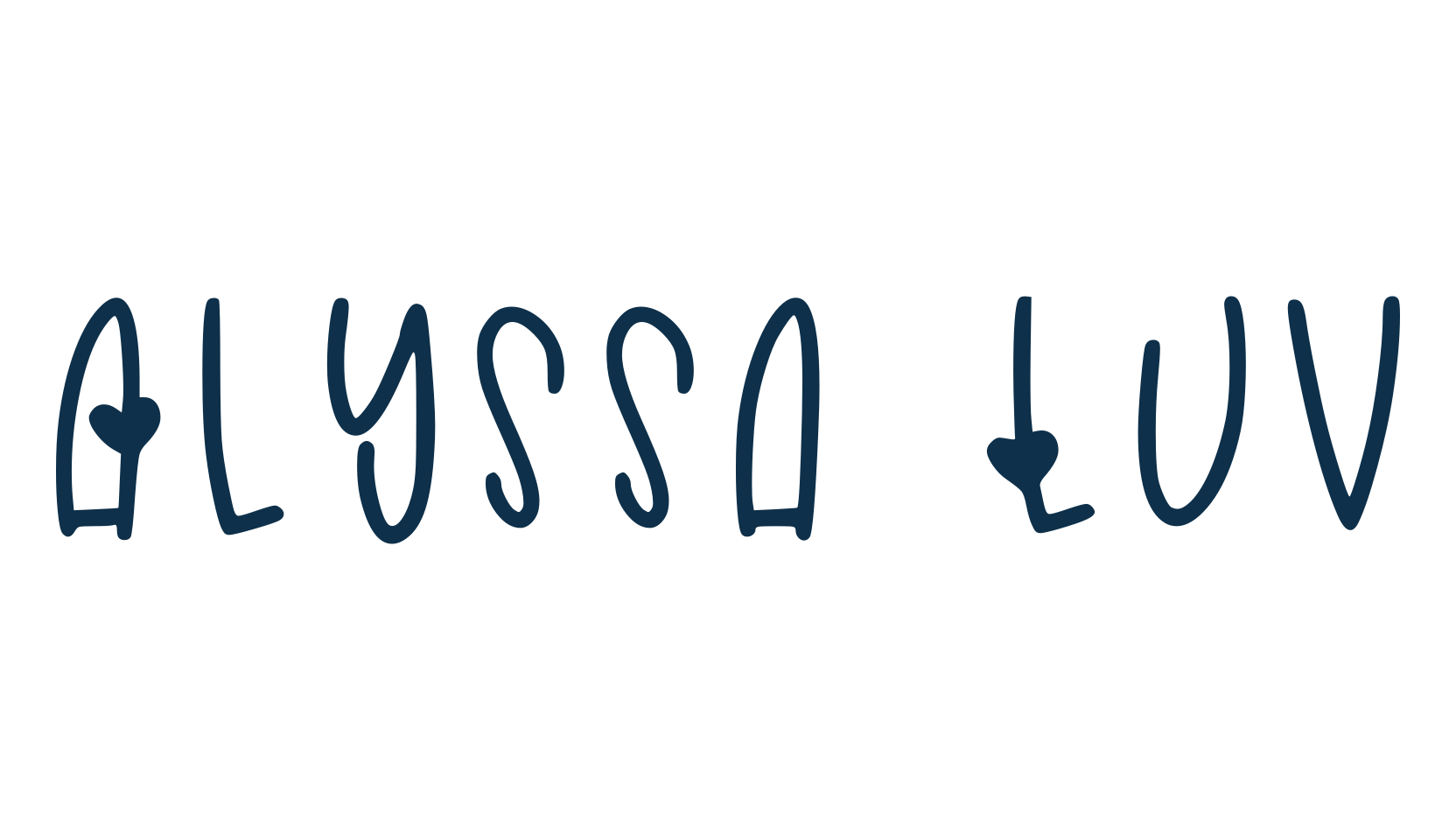 Alyssa Luv, fancy decorative font preview