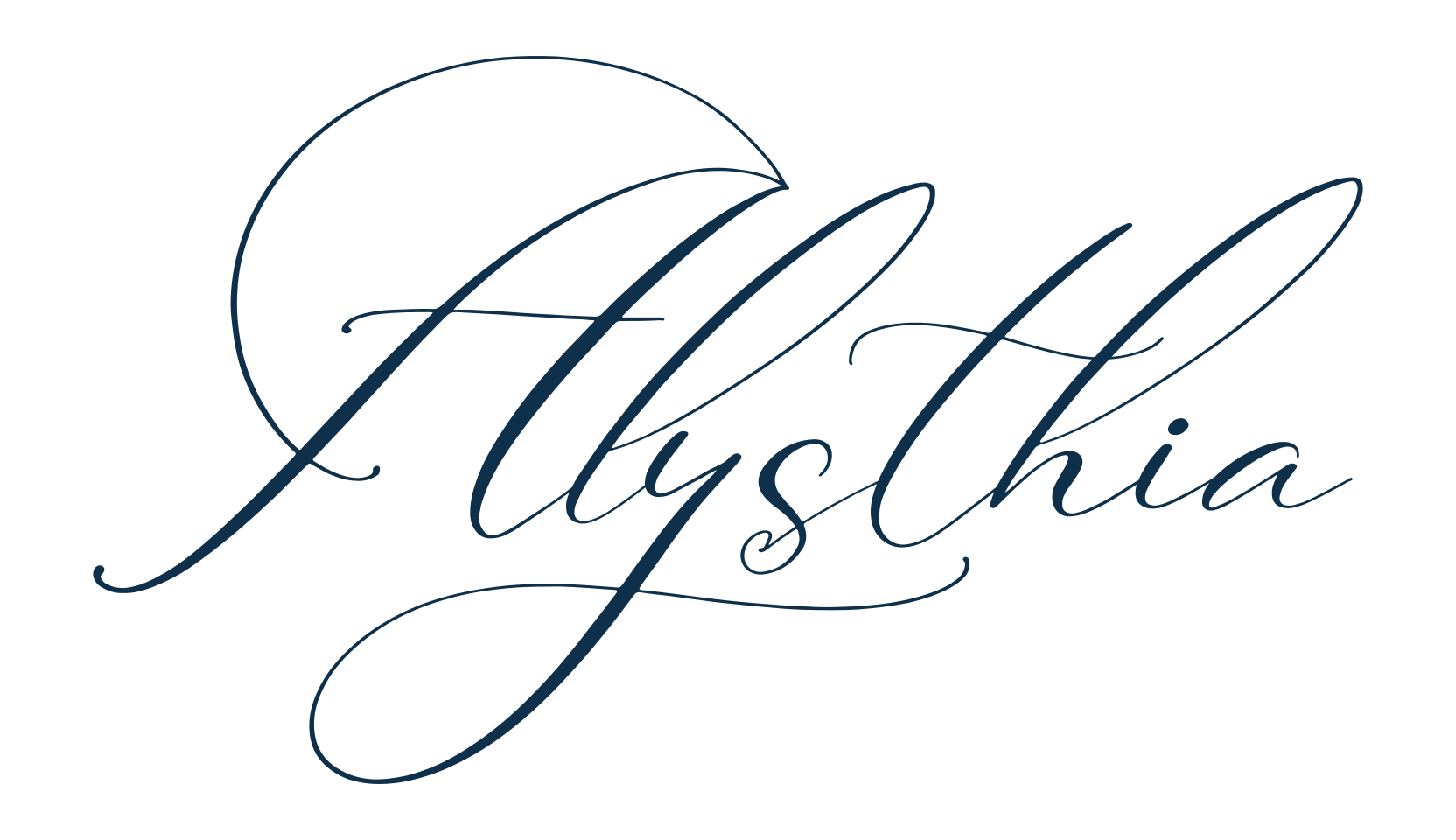 Alysthia, script calligraphy fancy decorative font preview