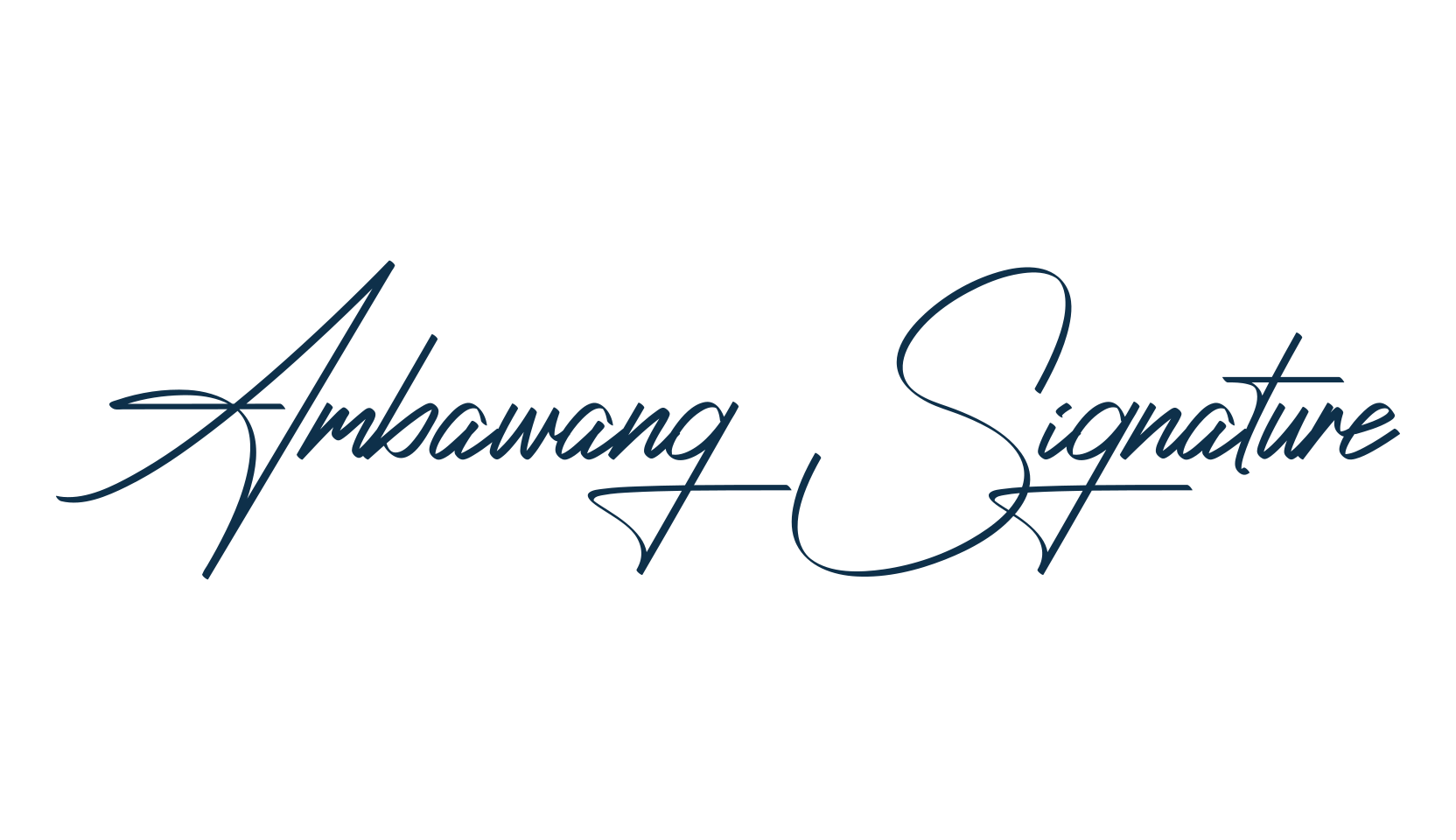Ambawang Signature, script handwritten fancy decorative calligraphy font preview