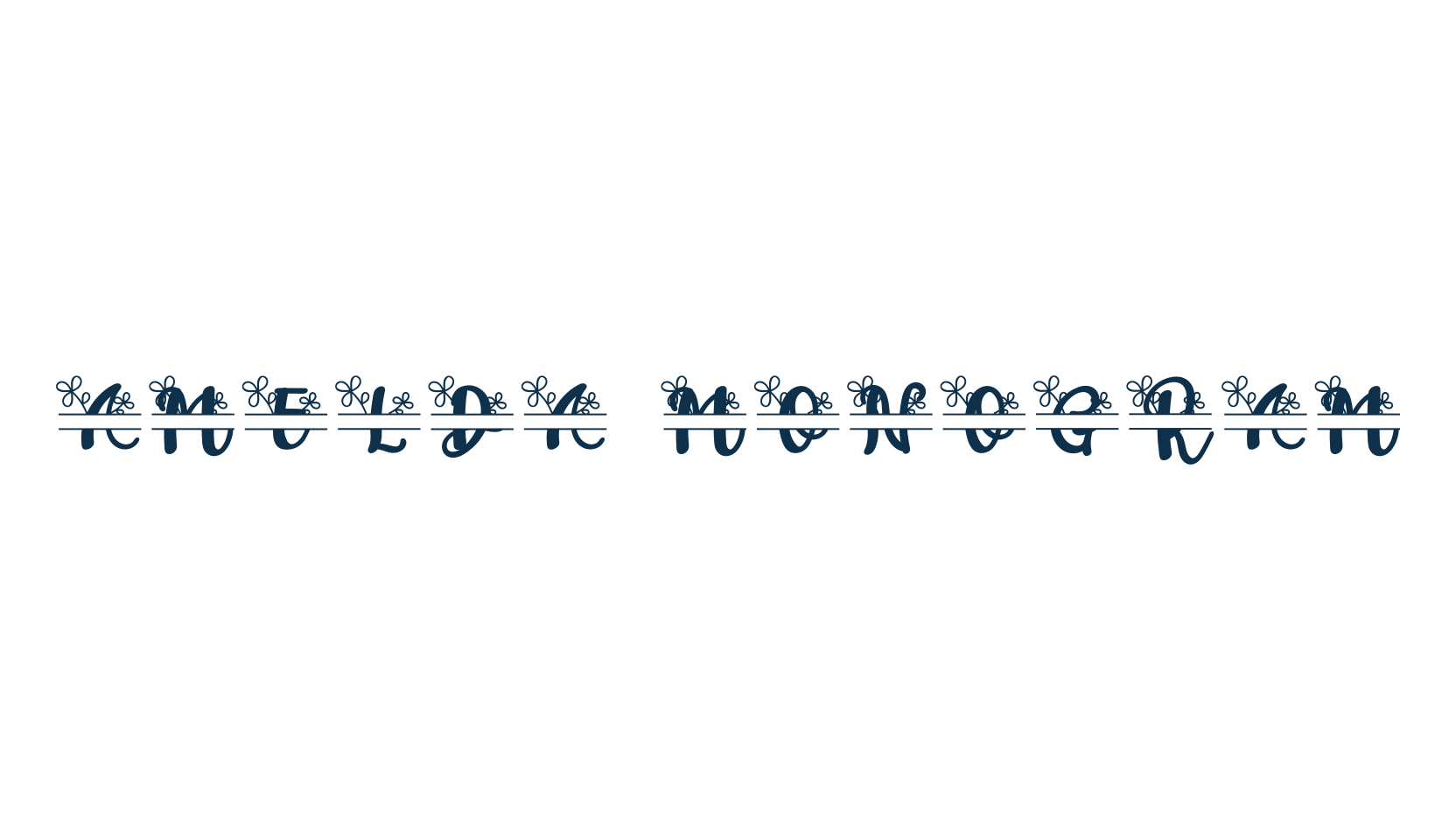 Amelda Monogram, fancy initials decorative font preview