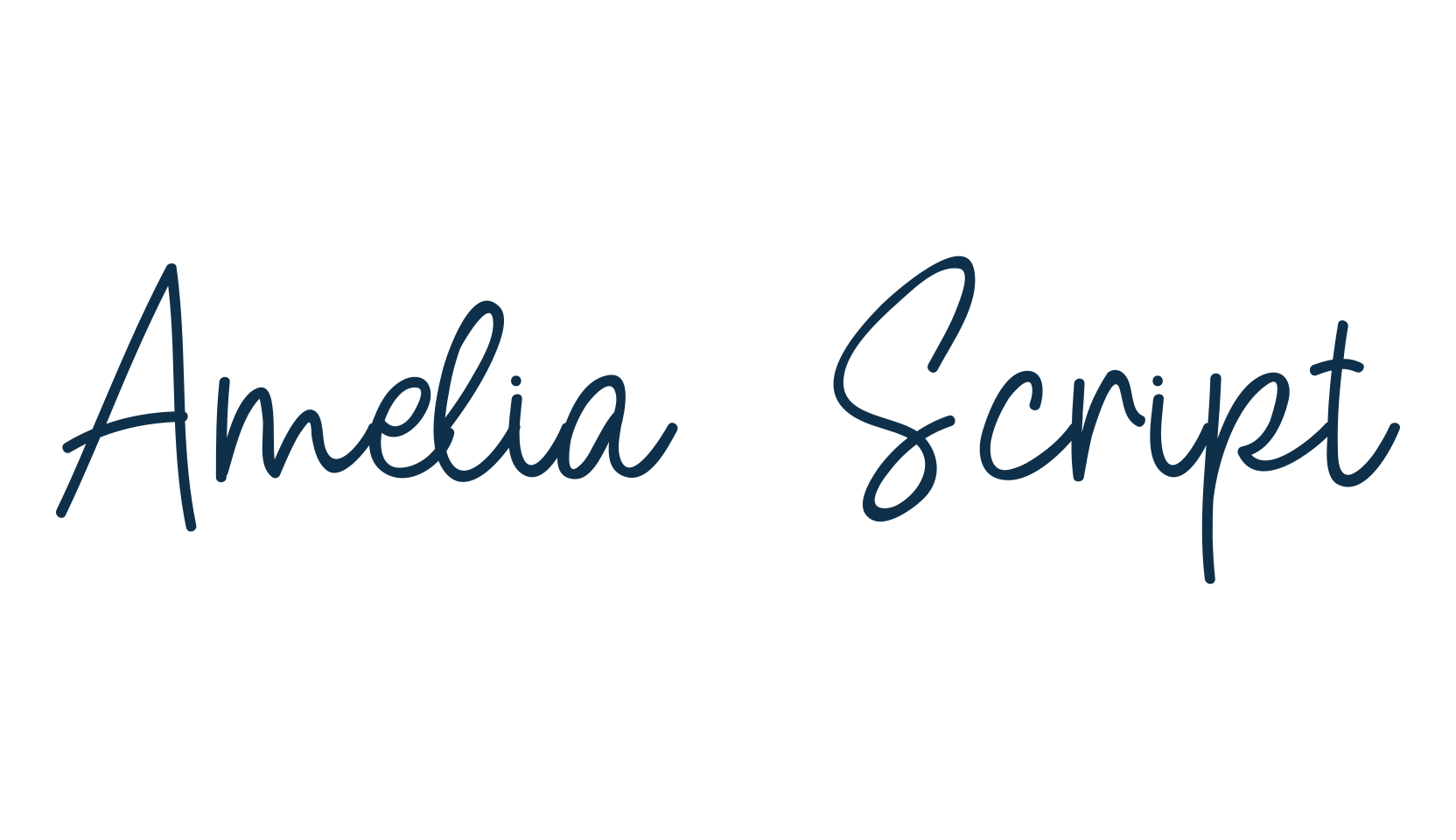 Amelia Script, handwriting font preview