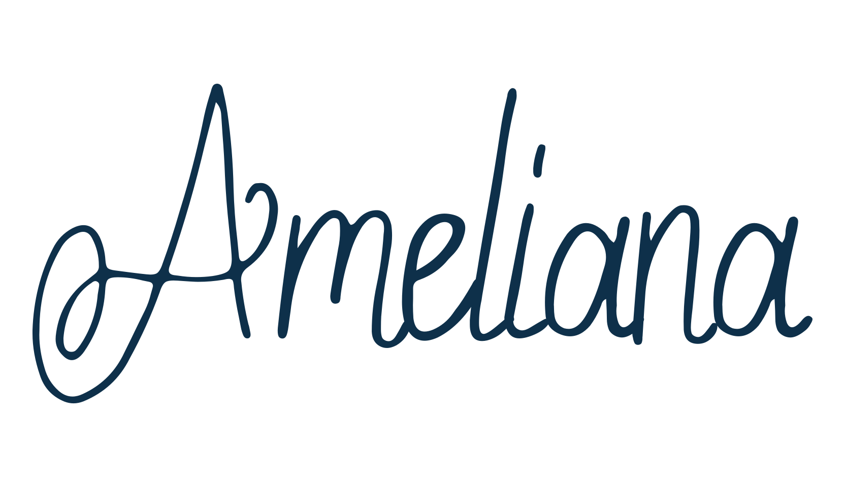 Ameliana, script handwritten fancy decorative calligraphy font preview