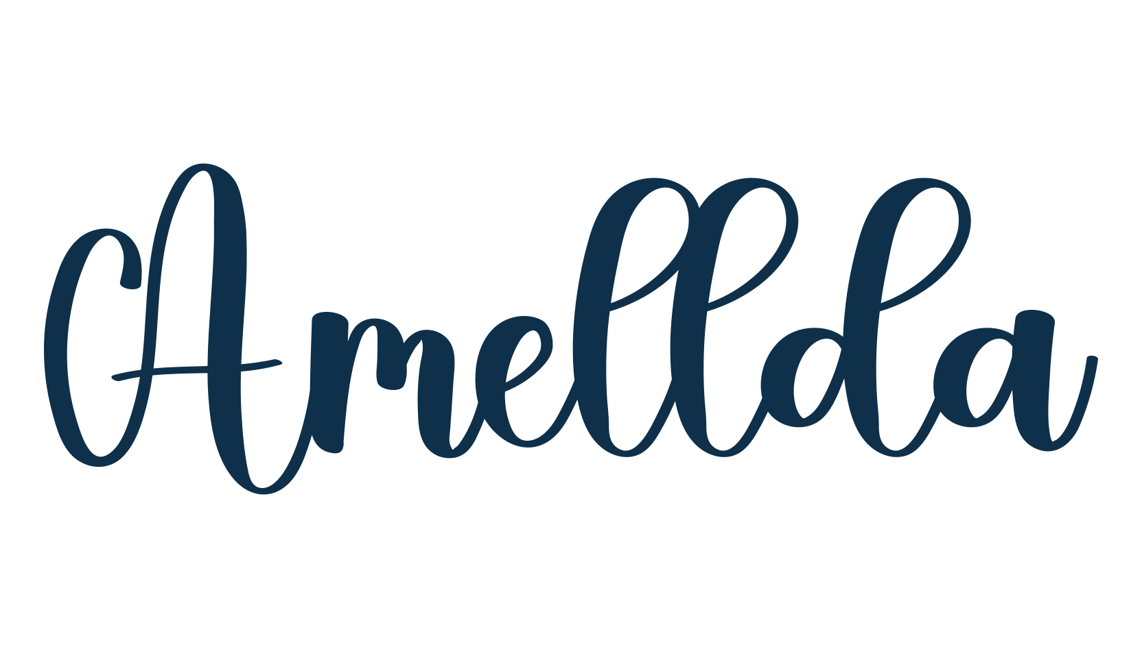 Amellda, script calligraphy fancy decorative font preview