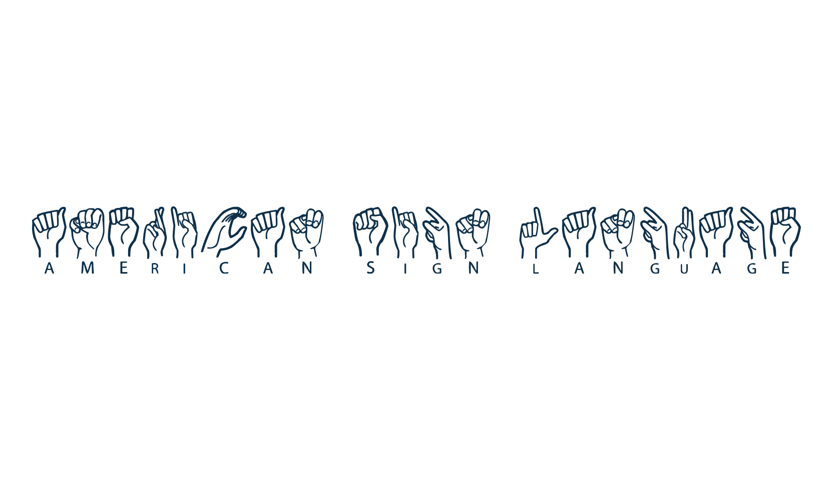 American Sign Language, fancy decorative font preview