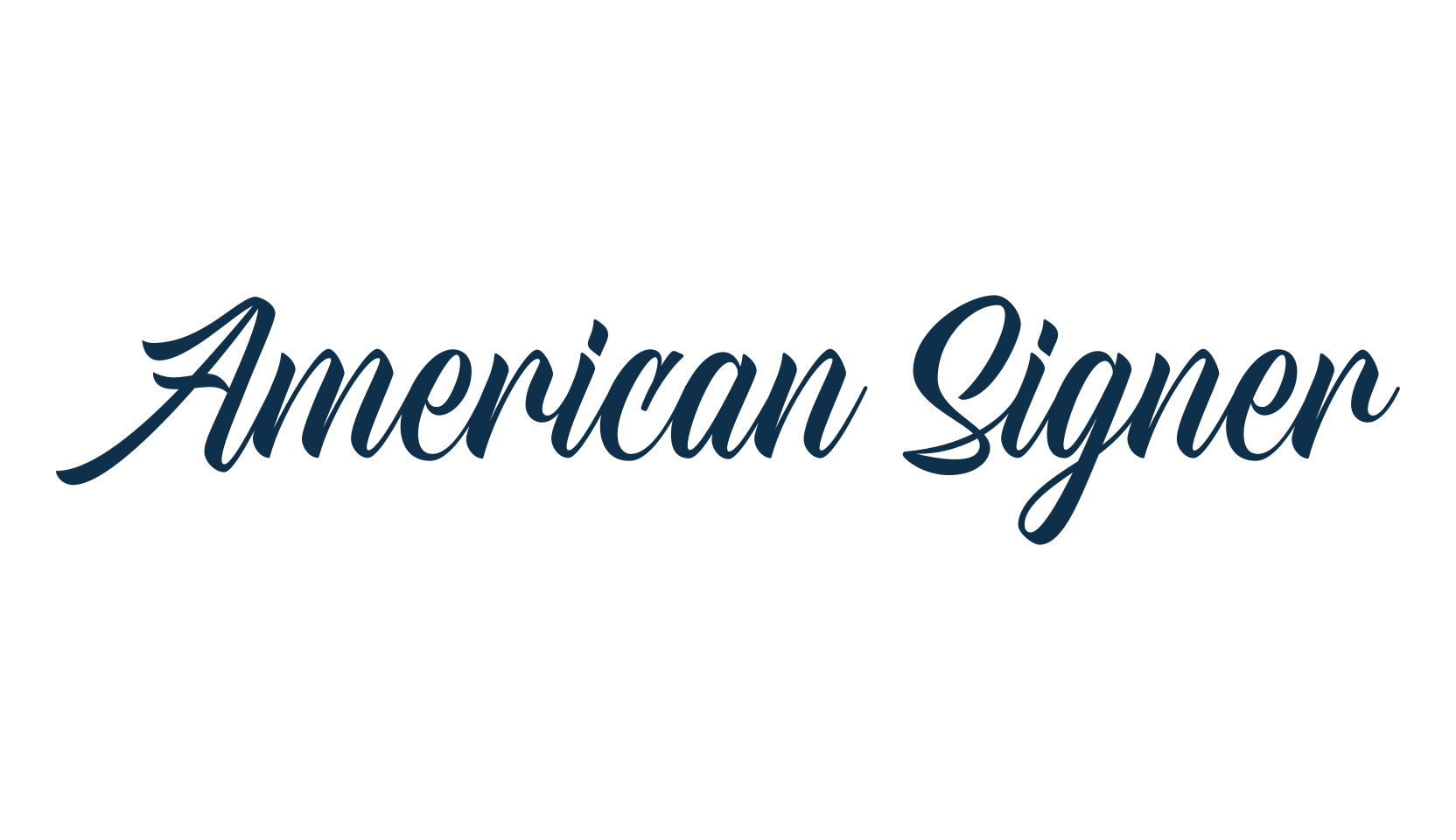 American Signer, fancy decorative font preview