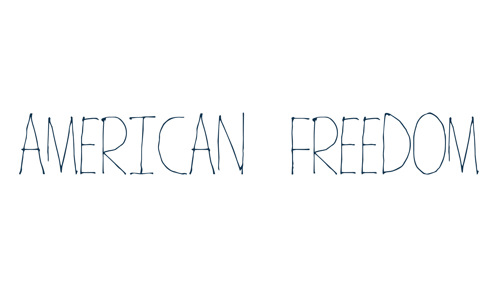 American Freedom, handwriting font preview
