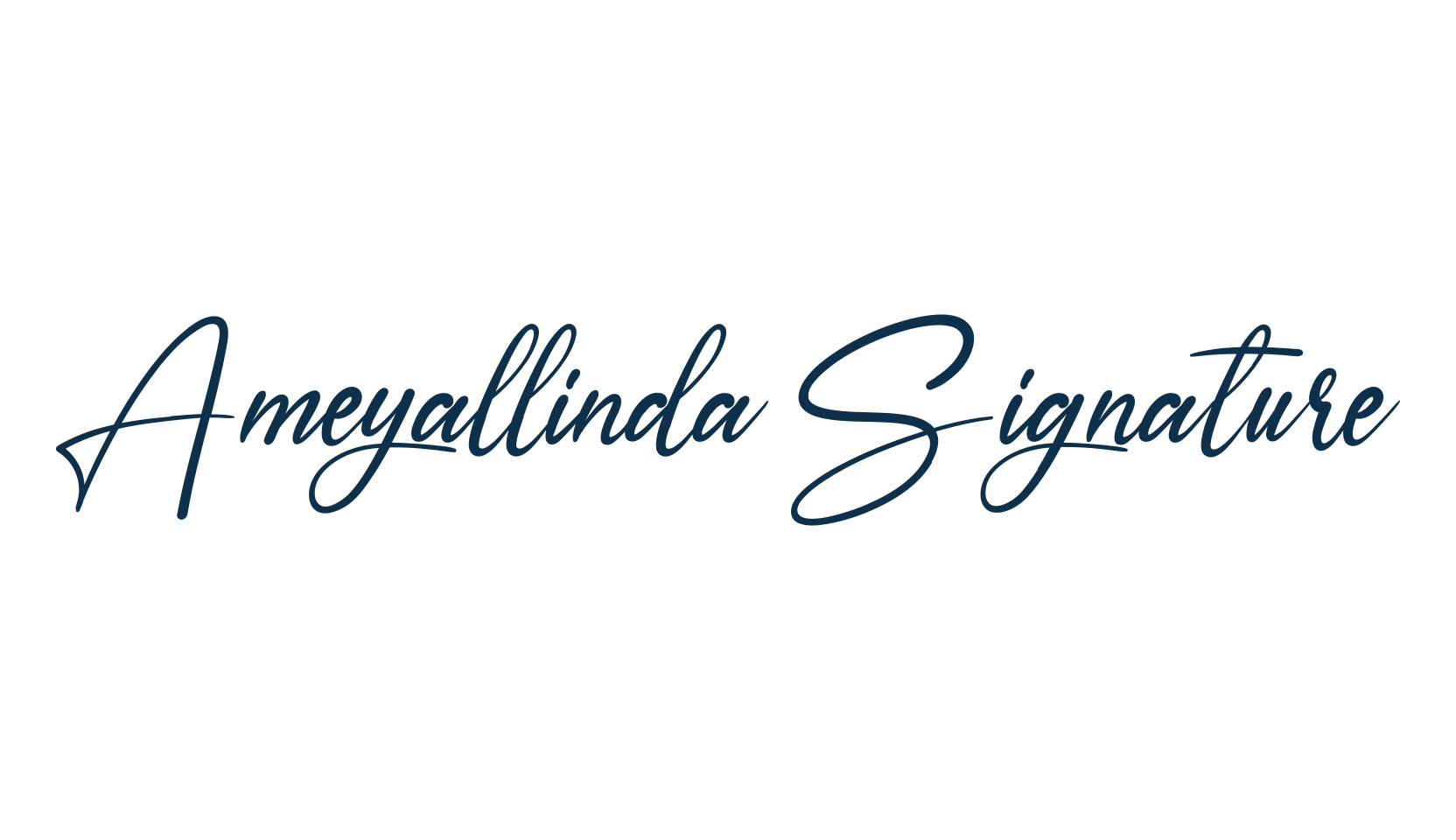 Ameyallinda Signature, handwriting font preview