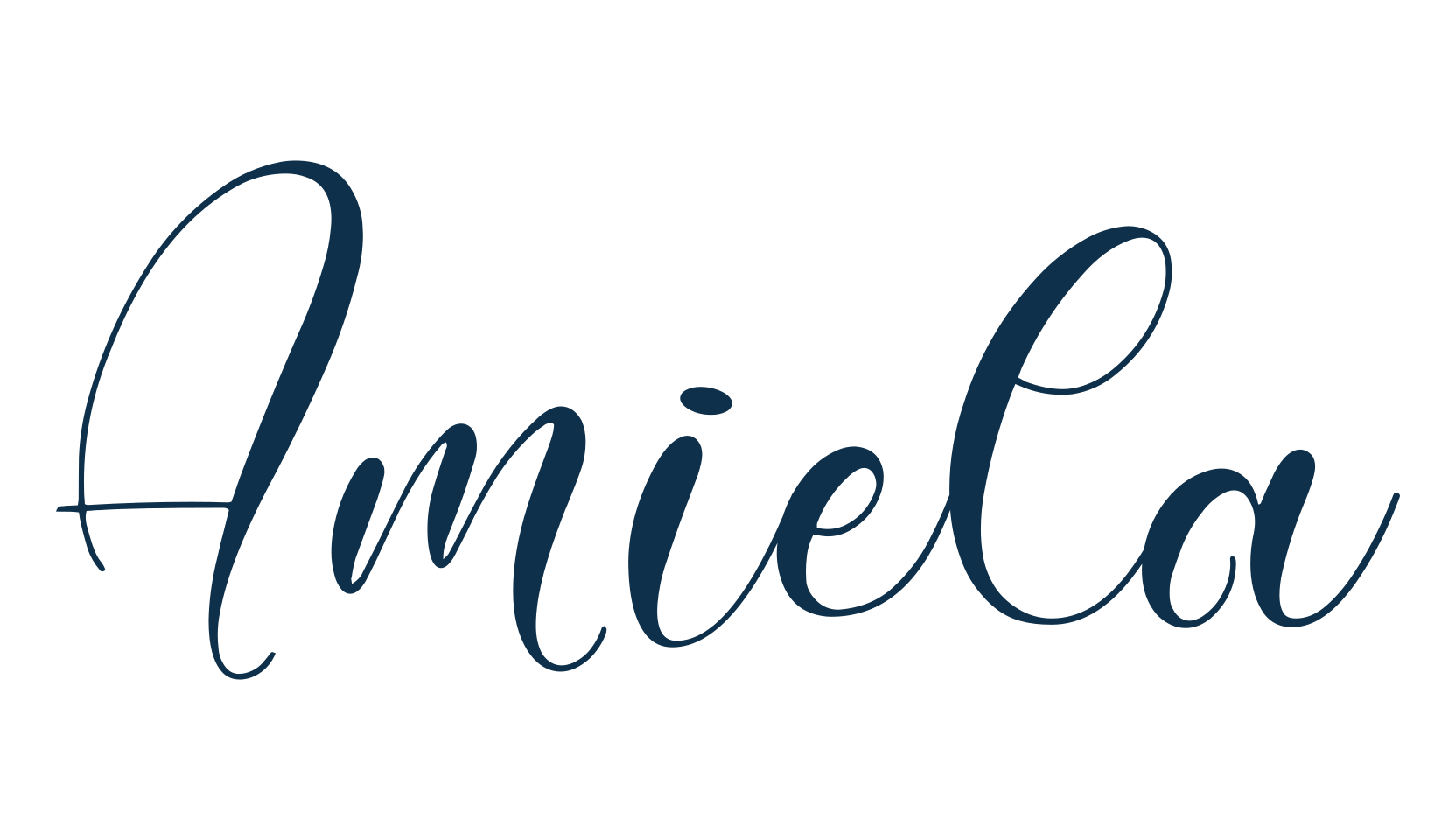 Amiela, script calligraphy fancy decorative font preview