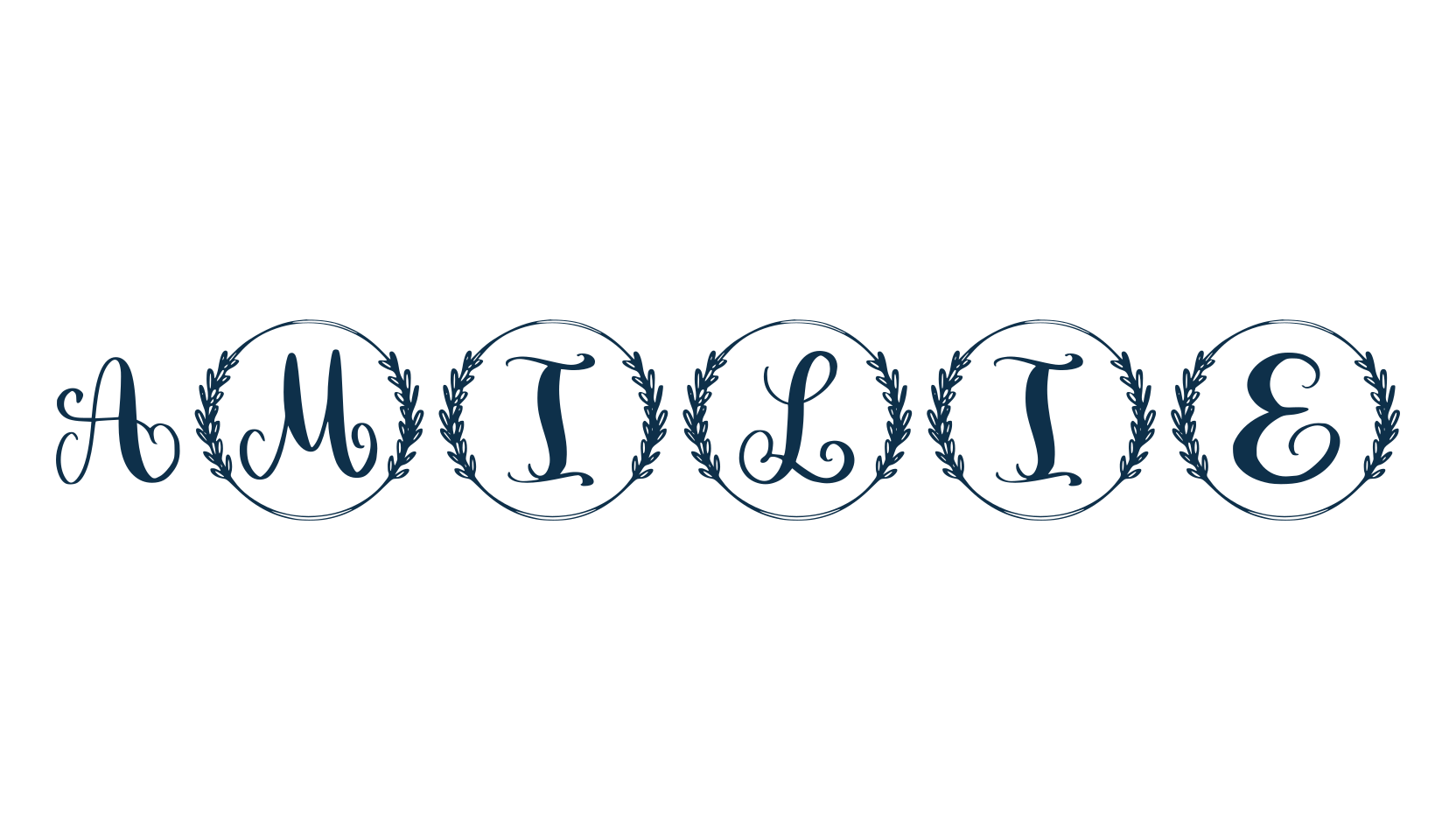 Amilie, initials font preview