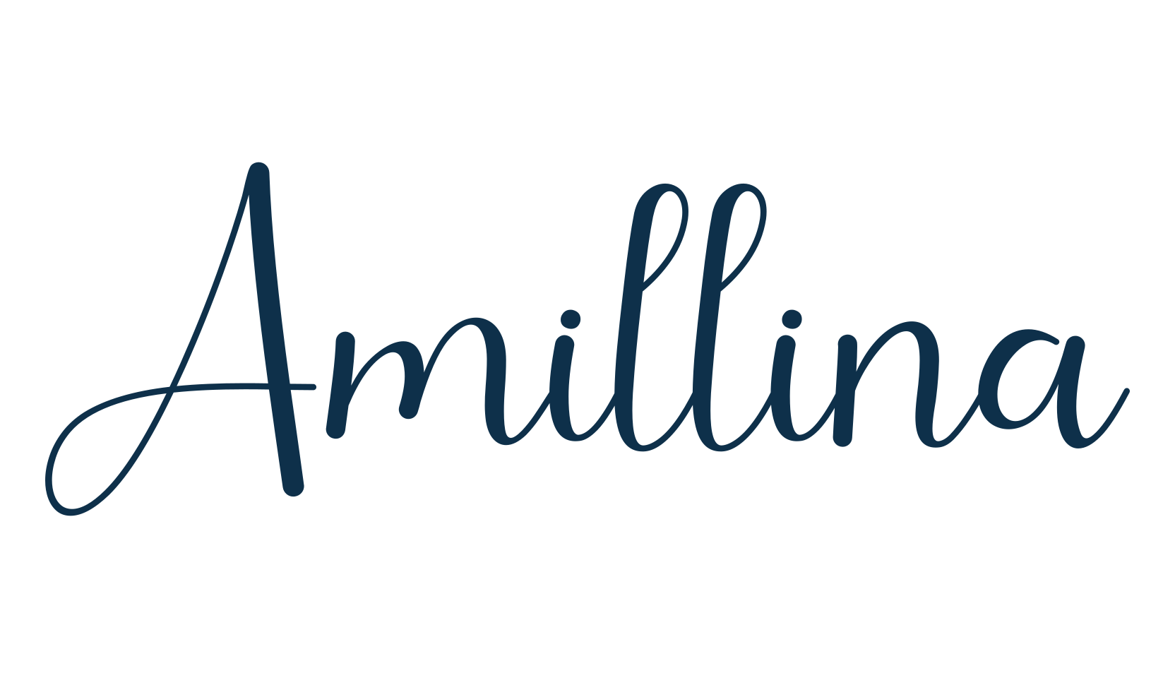 Amillina, handwriting font preview