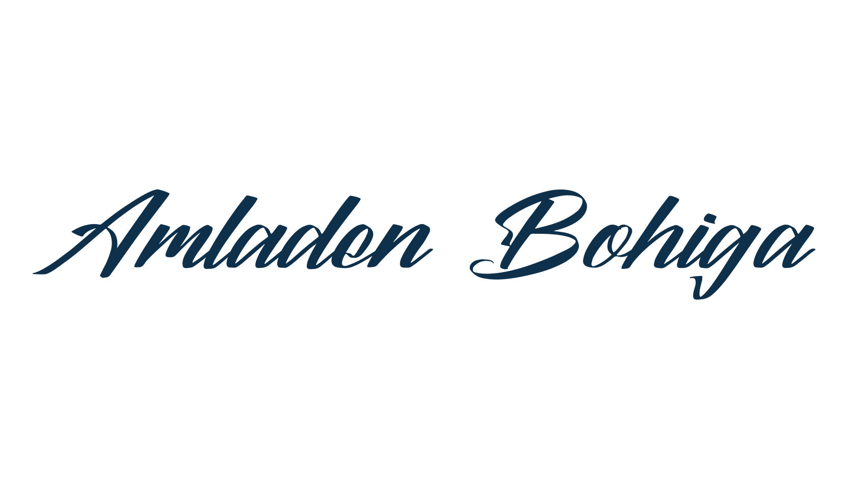 Amladen Bohiga, script calligraphy fancy decorative font preview
