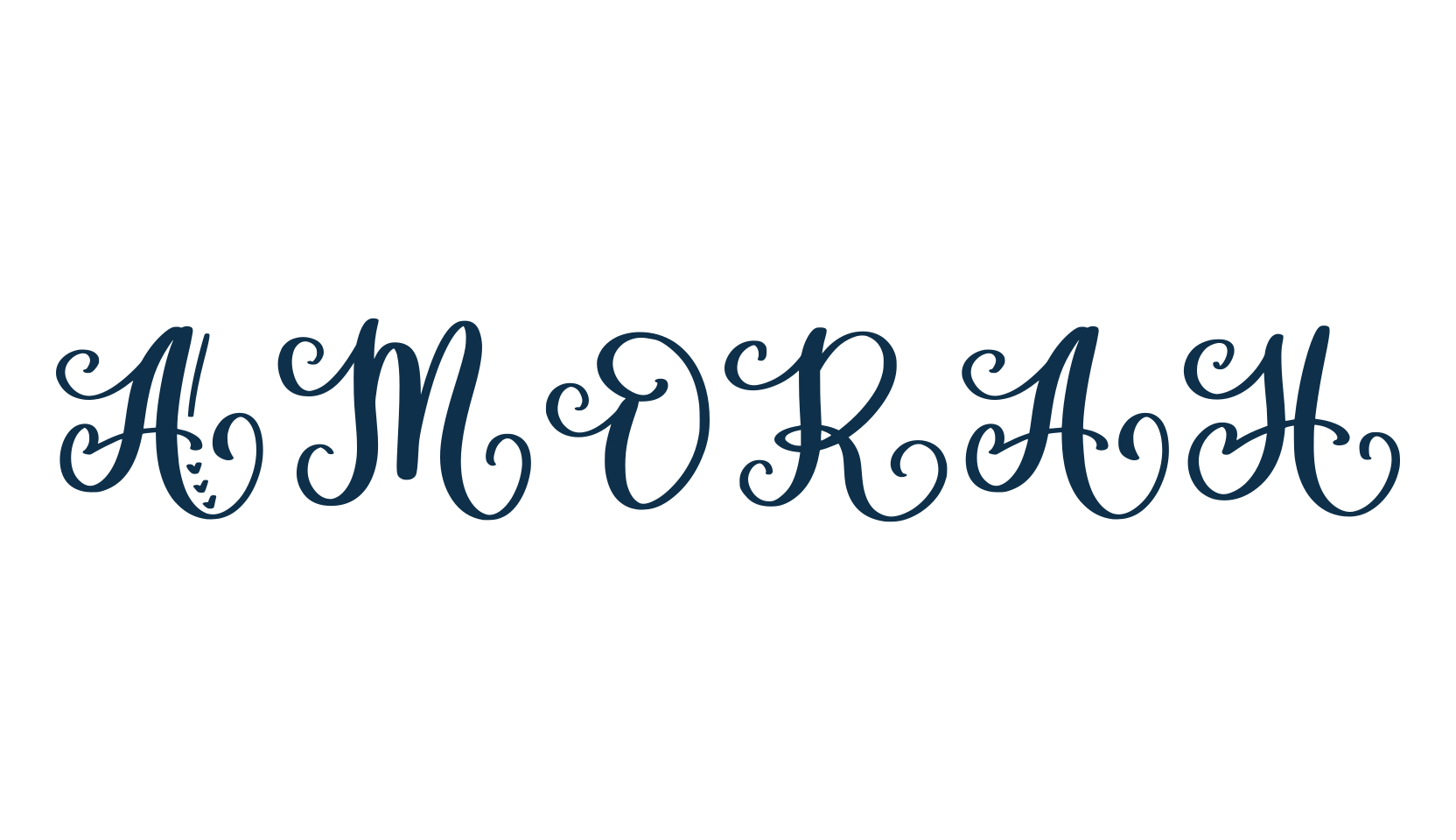 Amorah, initials font preview