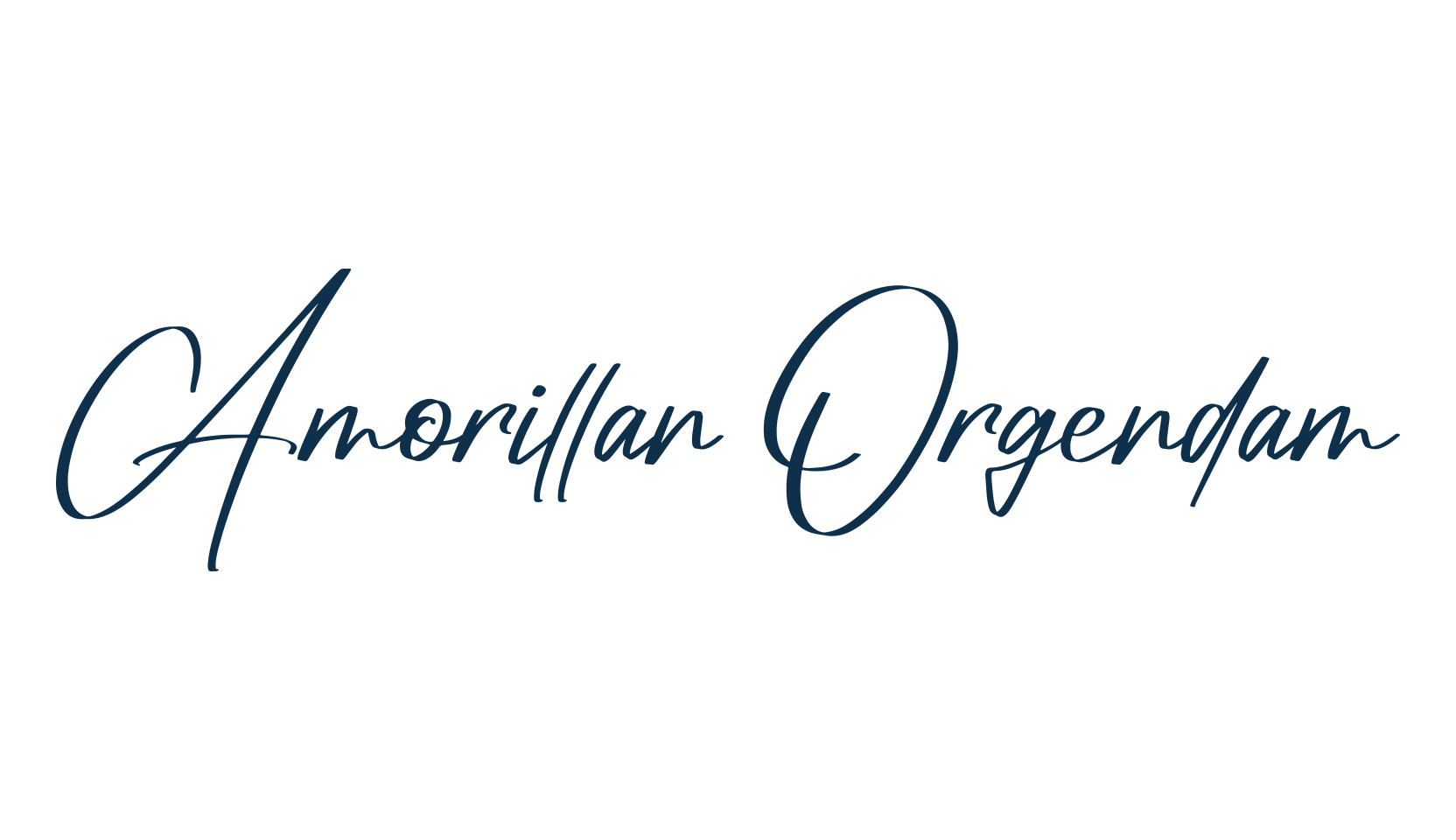 Amorillan Orgendam, script handwritten fancy decorative calligraphy font preview