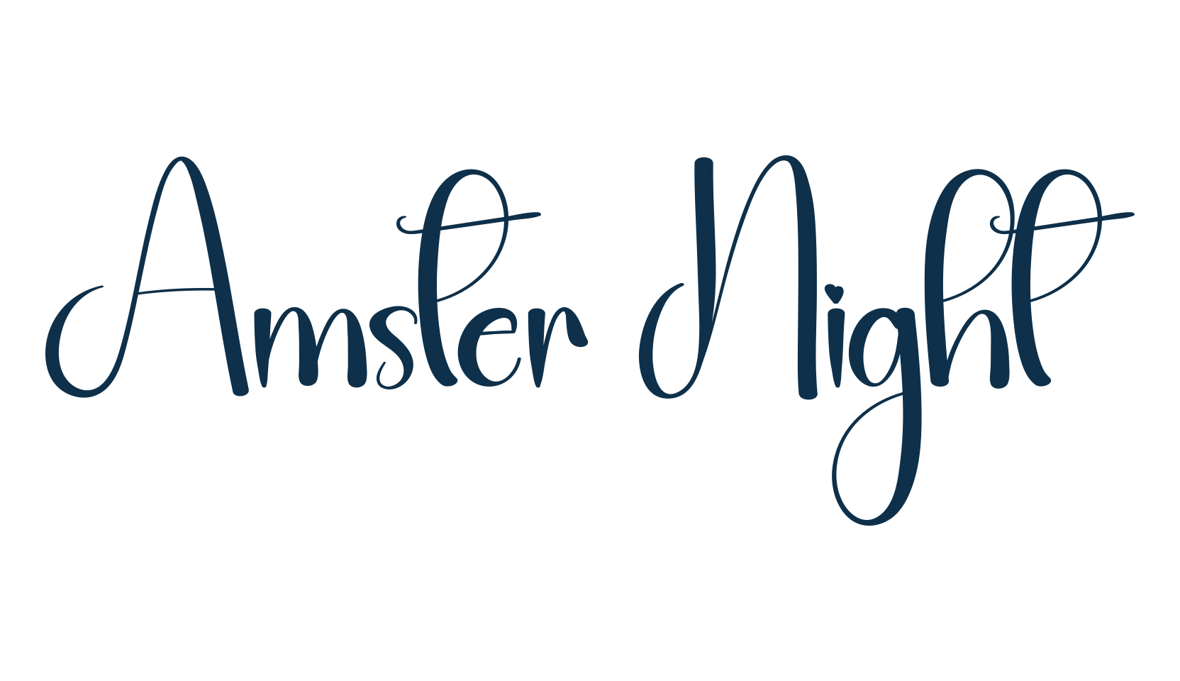 Amster Night, script calligraphy fancy decorative font preview