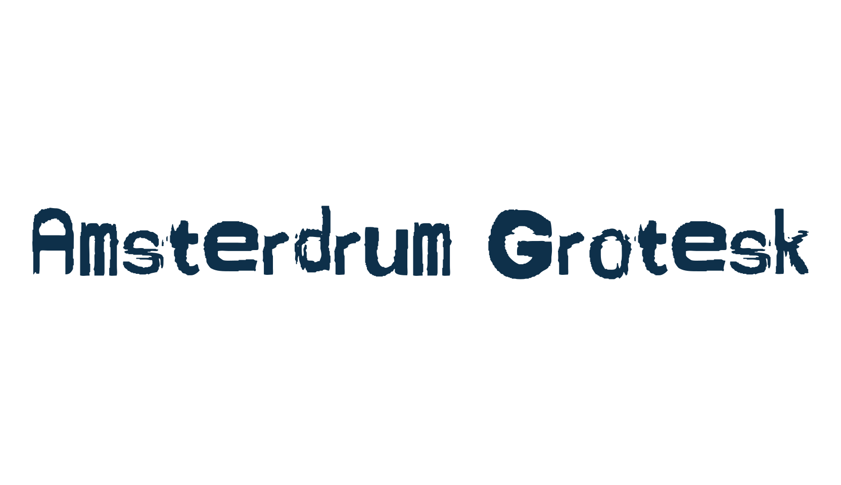 Amsterdrum Grotesk, distorted font preview