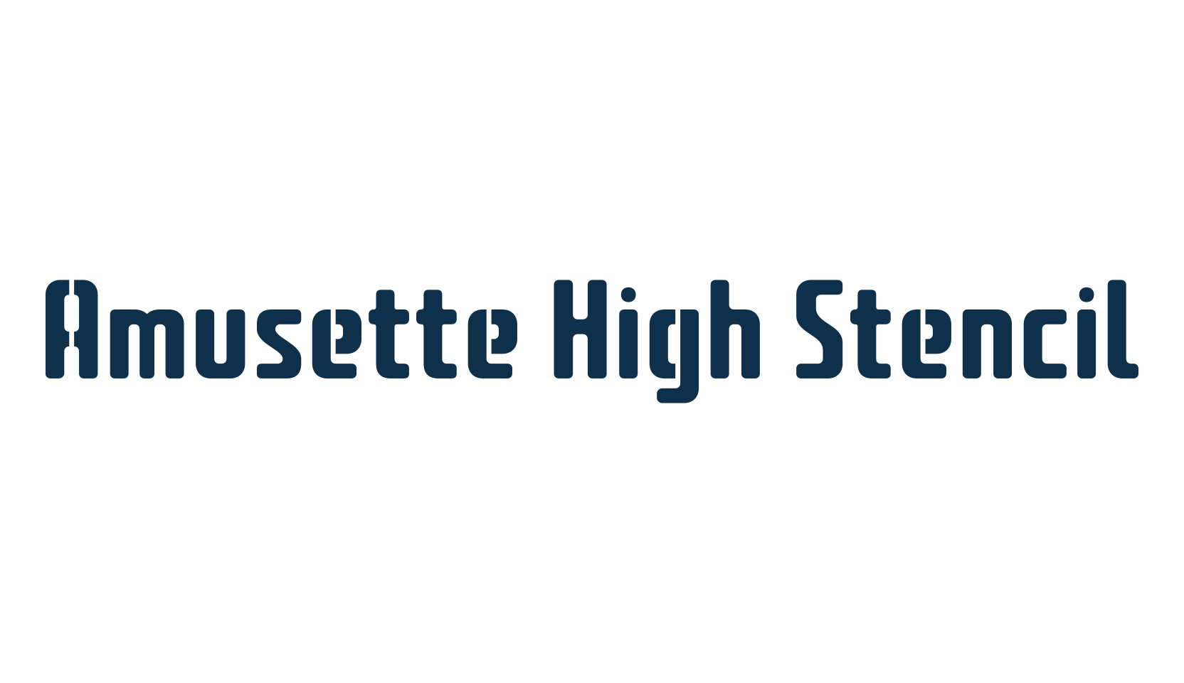 Amusette High Stencil, fancy stencil, army decorative font preview