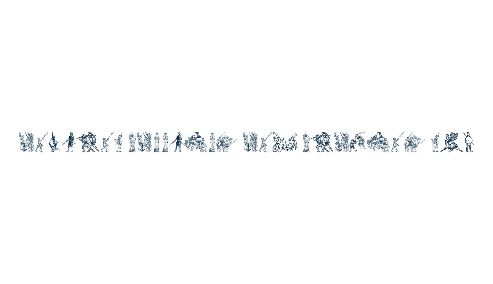 Ancient warriors and weapons TFB, fancy decorative font preview