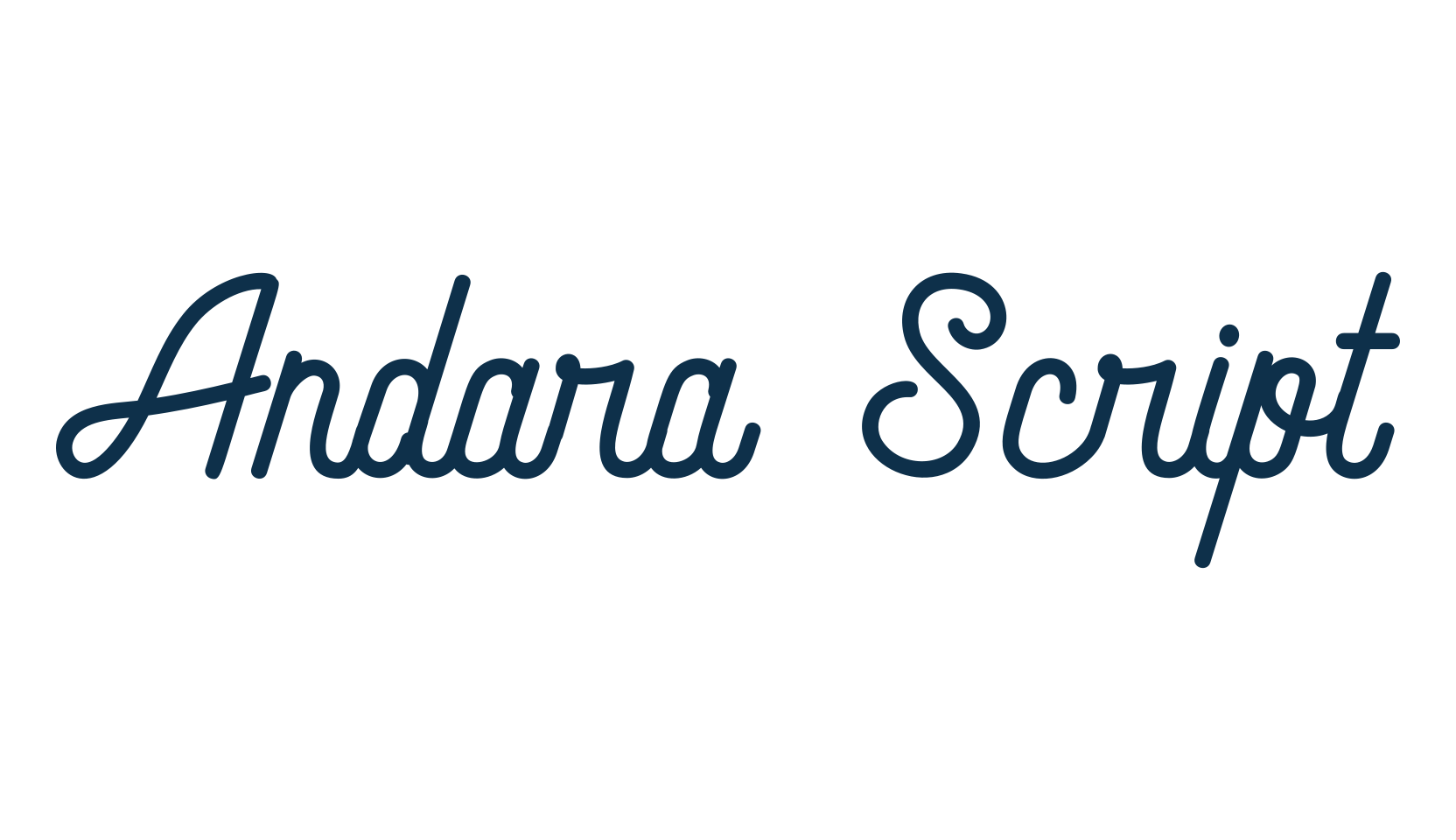 Andara Script, fancy various decorative script calligraphy font preview