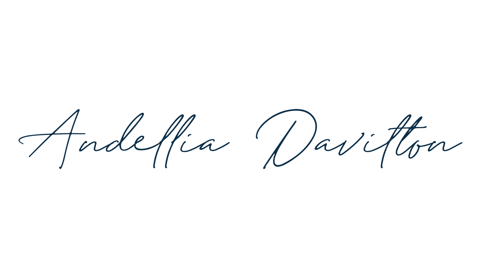 Andellia Davilton, script handwritten fancy decorative calligraphy font preview
