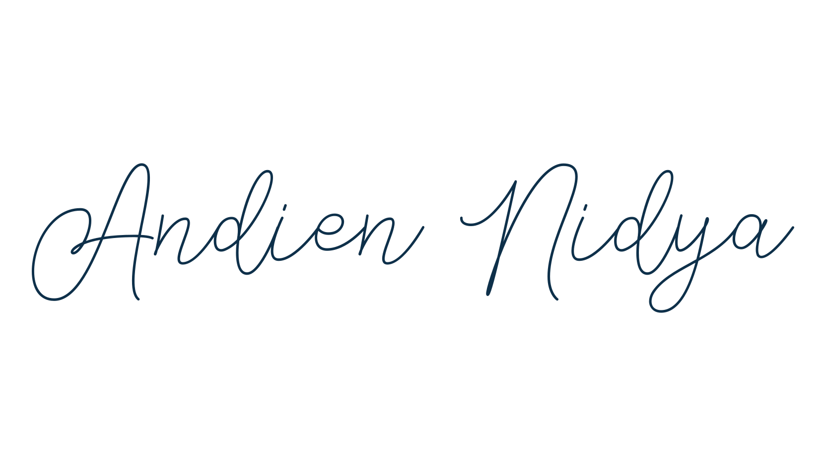 Andien Nidya, script handwritten fancy decorative calligraphy font preview