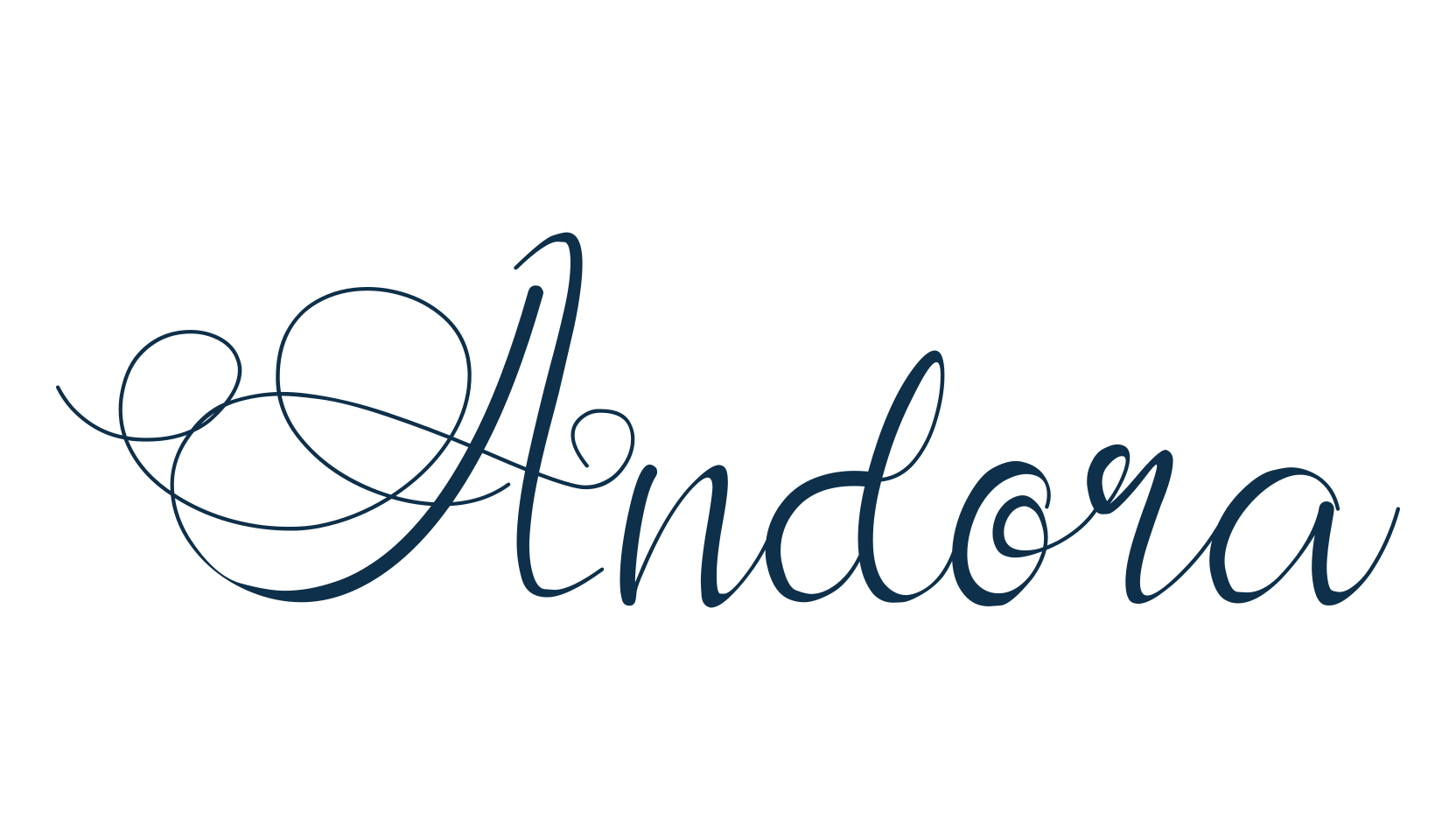 Andora, script calligraphy fancy decorative font preview