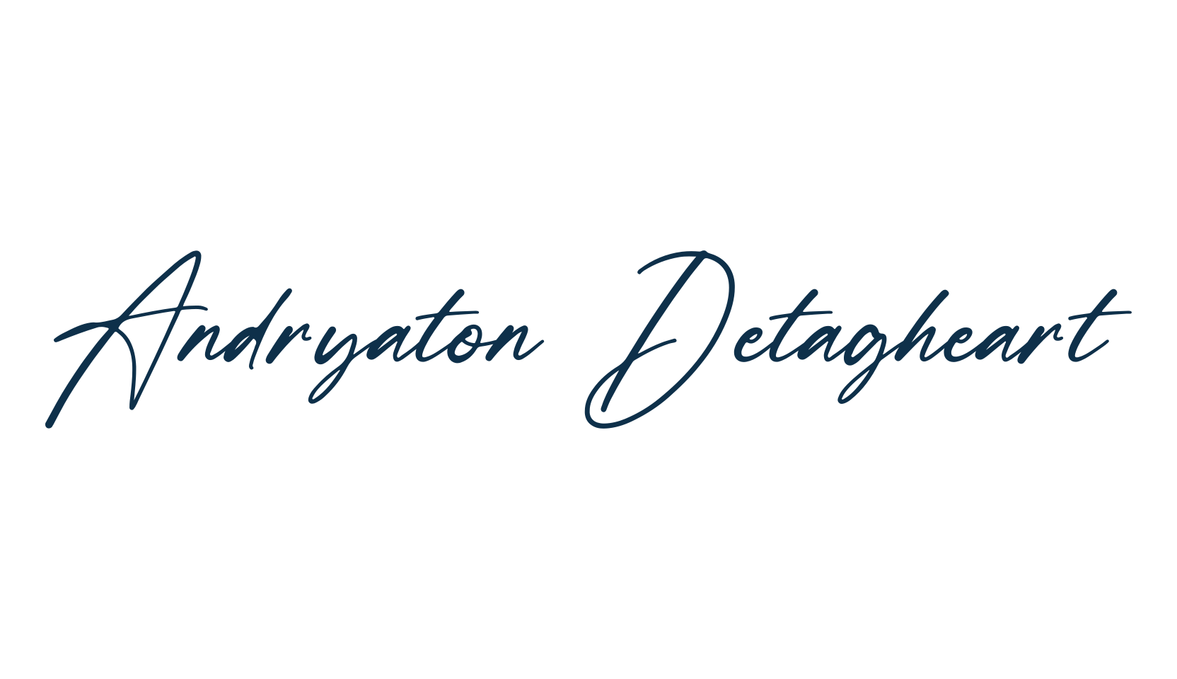 Andryaton Detagheart, handwriting font preview