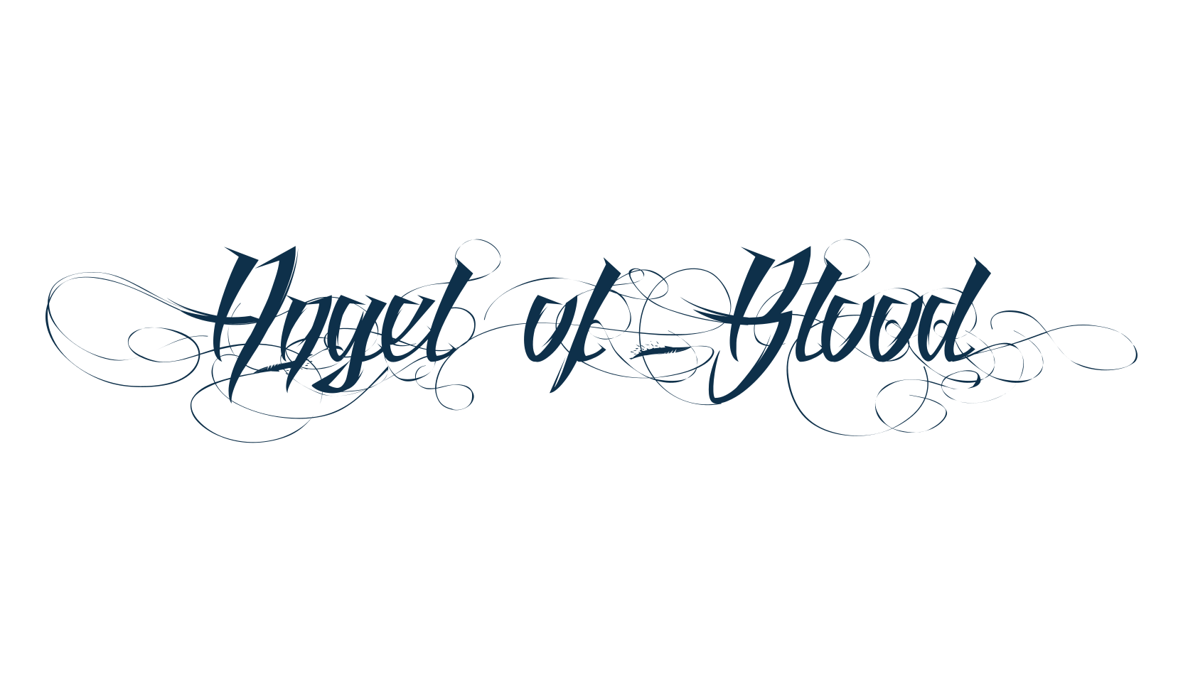 Angel of Blood, script calligraphy fancy decorative font preview