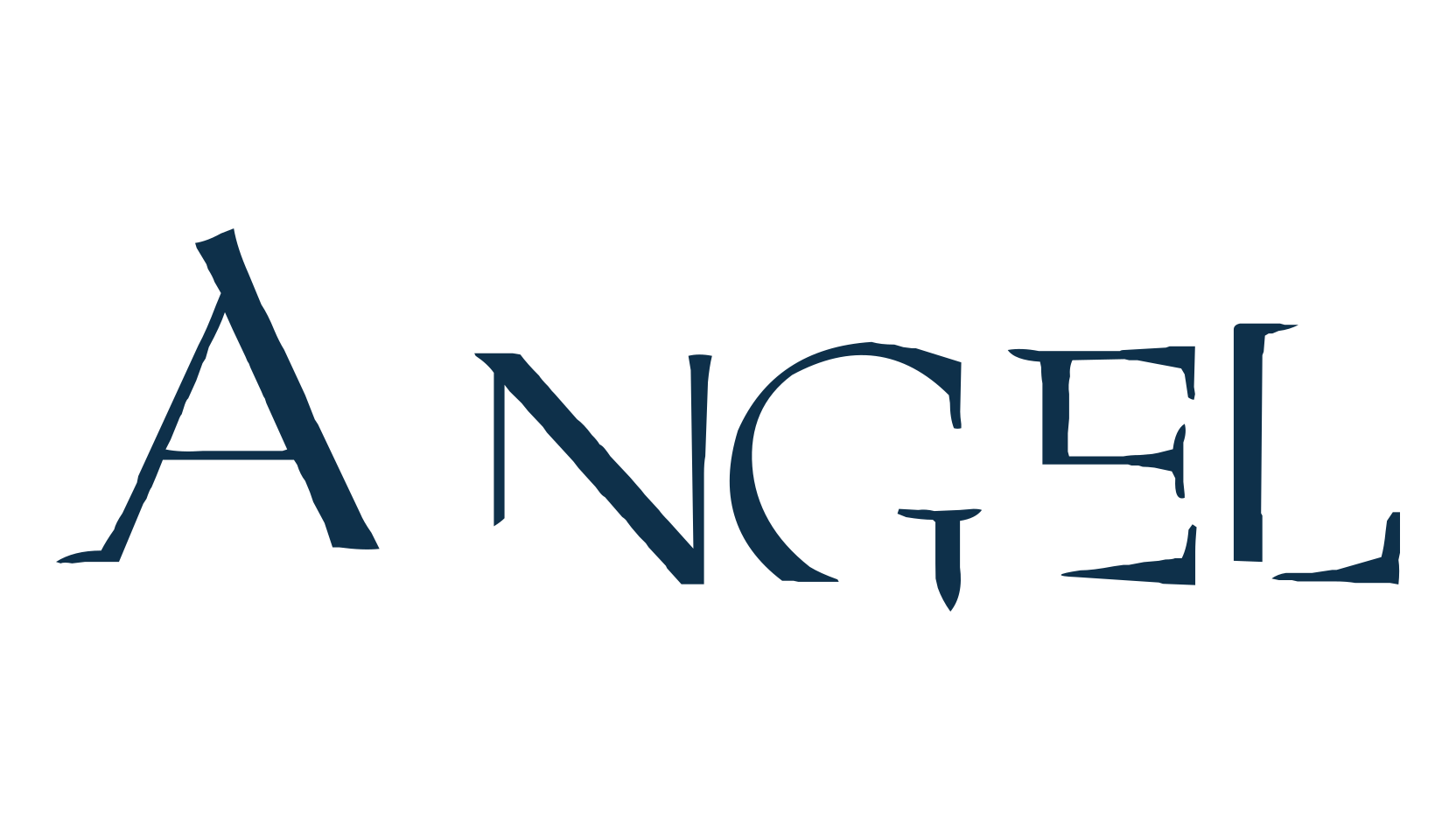 Angel (angel), fancy distorted decorative font preview