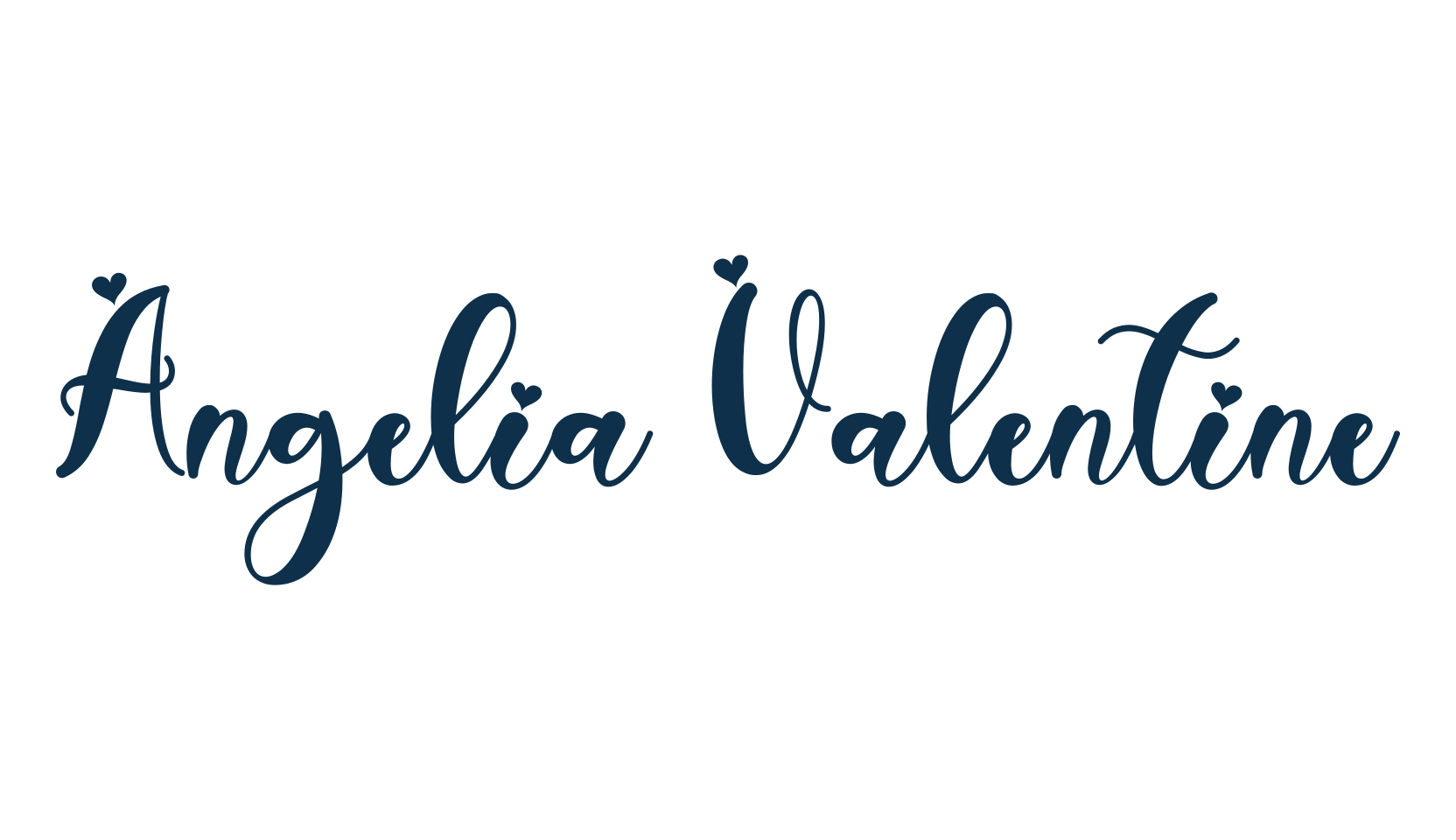 Angelia Valentine, fancy decorative font preview