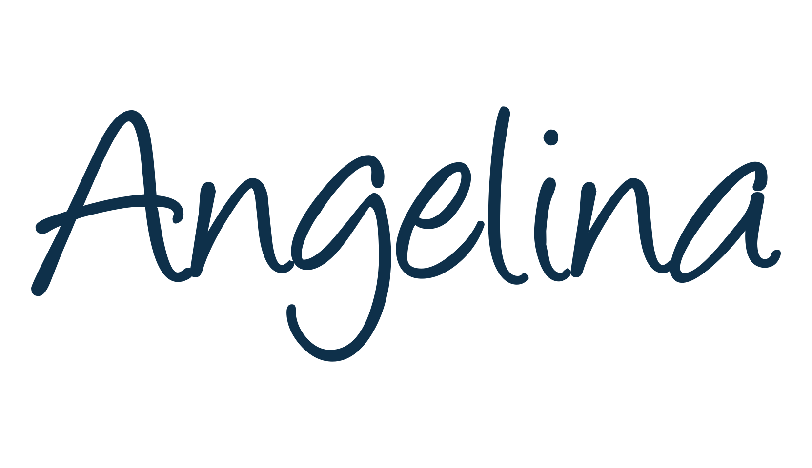 Angelina, handwriting font preview