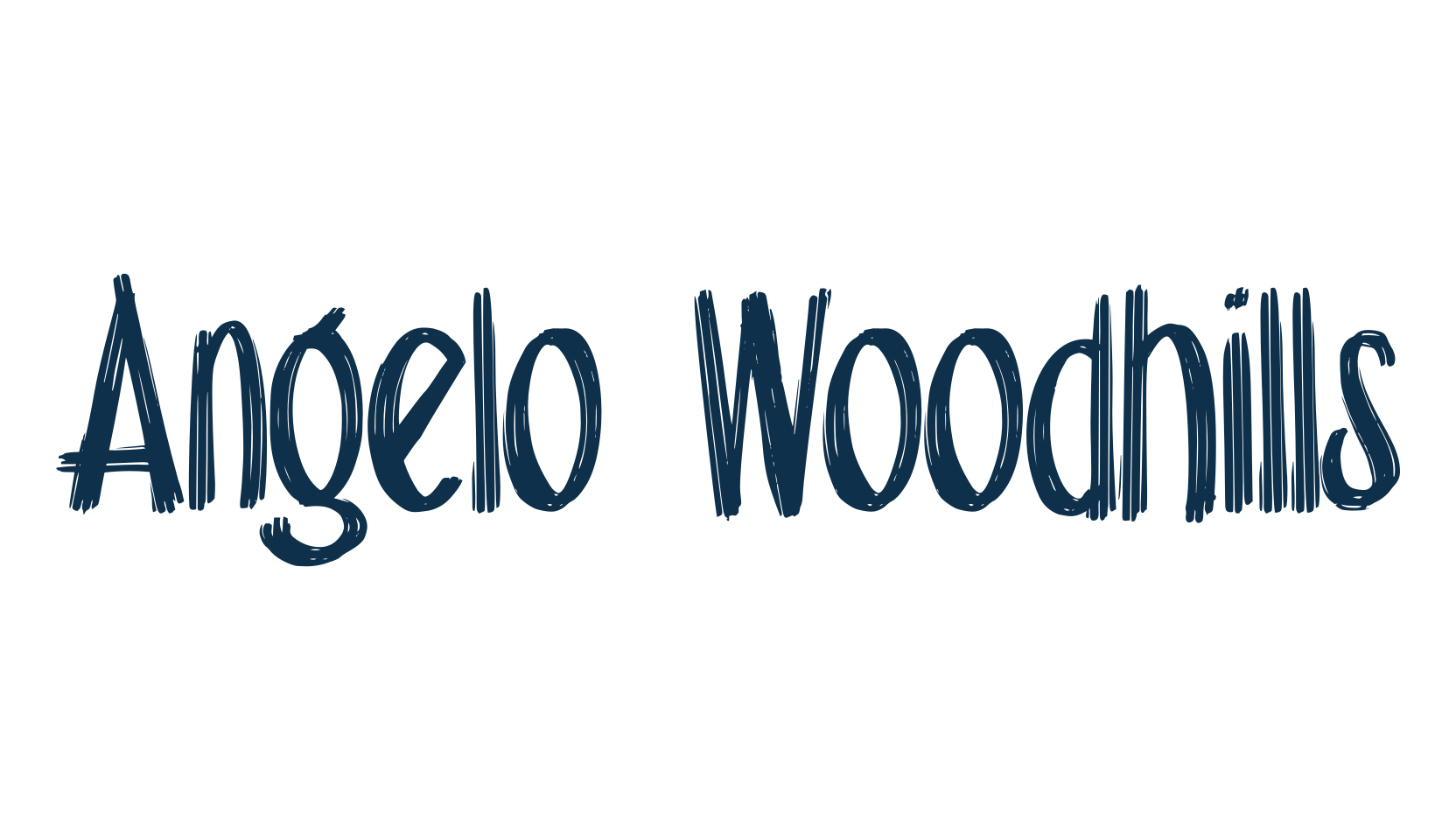 Angelo Woodhills, brush font preview