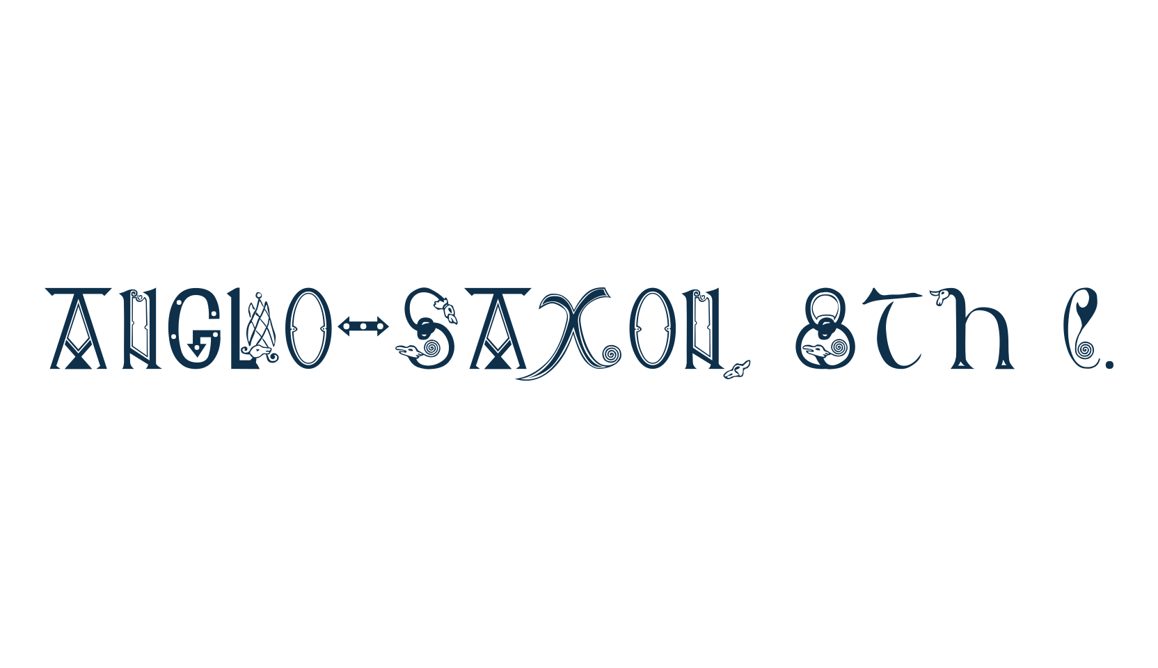 Anglo-Saxon, 8th c., fancy various gothic font preview