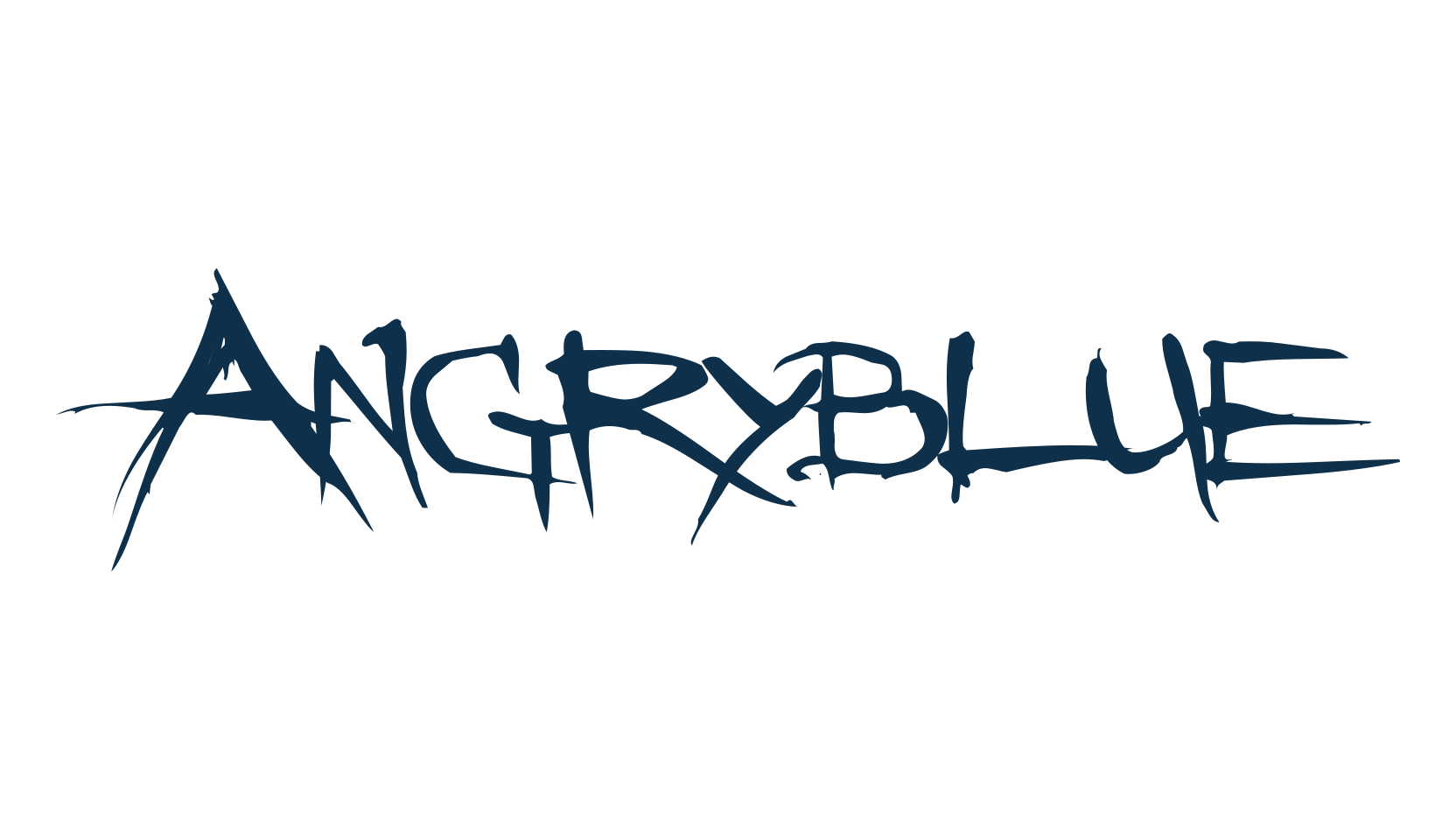 Angryblue, script trash fancy decorative calligraphy font preview