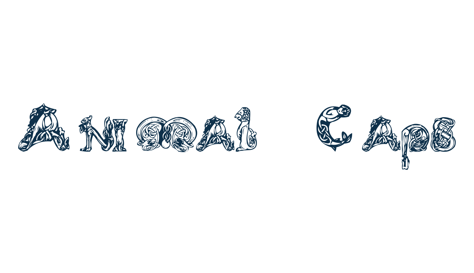 Animal Caps, fancy decorative font preview