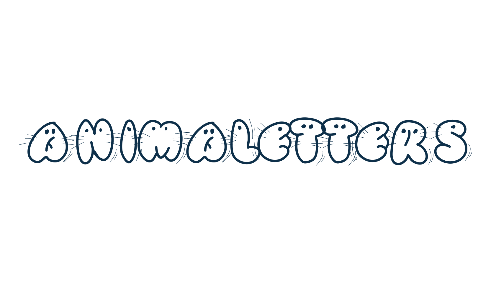 Animaletters, fancy cartoon decorative font preview